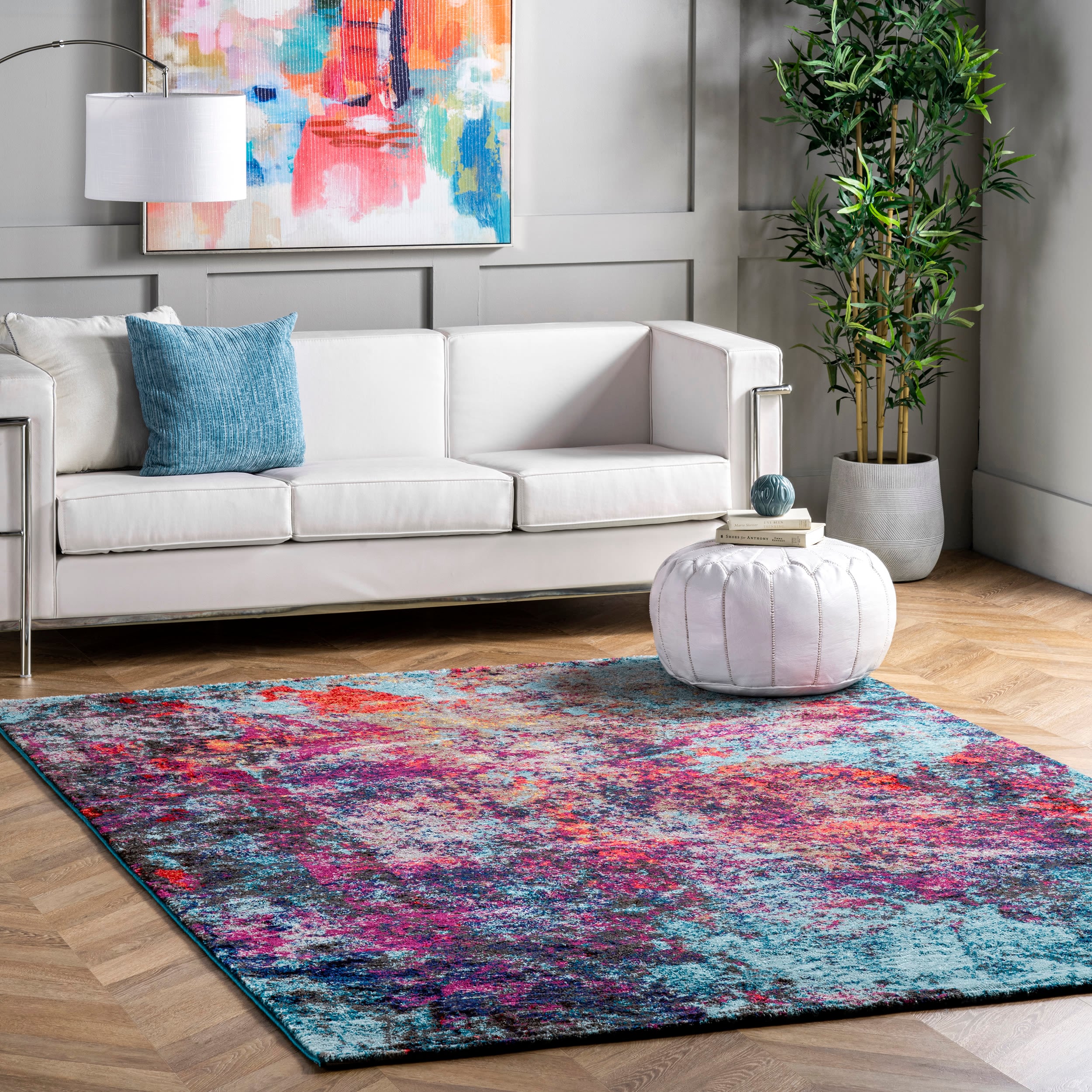 nuLOOM ECCR20A-4106 4 x 6 (ft) Loomed Polypropylene Multi Rectangular Indoor Abstract Area rug