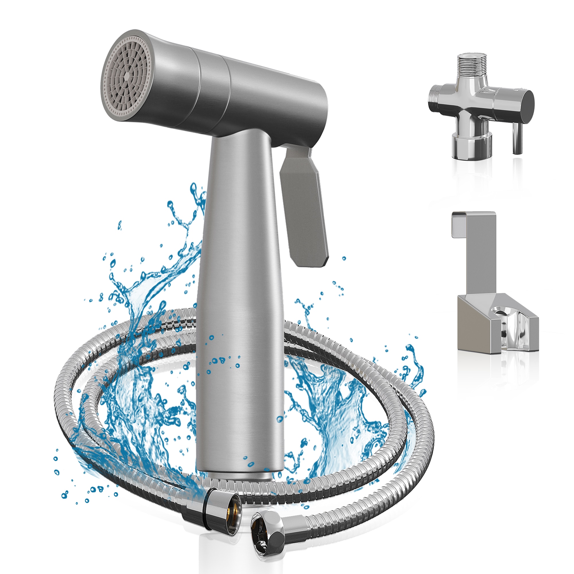 DELUXE LIVING Stainless Steel Toilet mounted Handheld bidet sprayer #BS0004