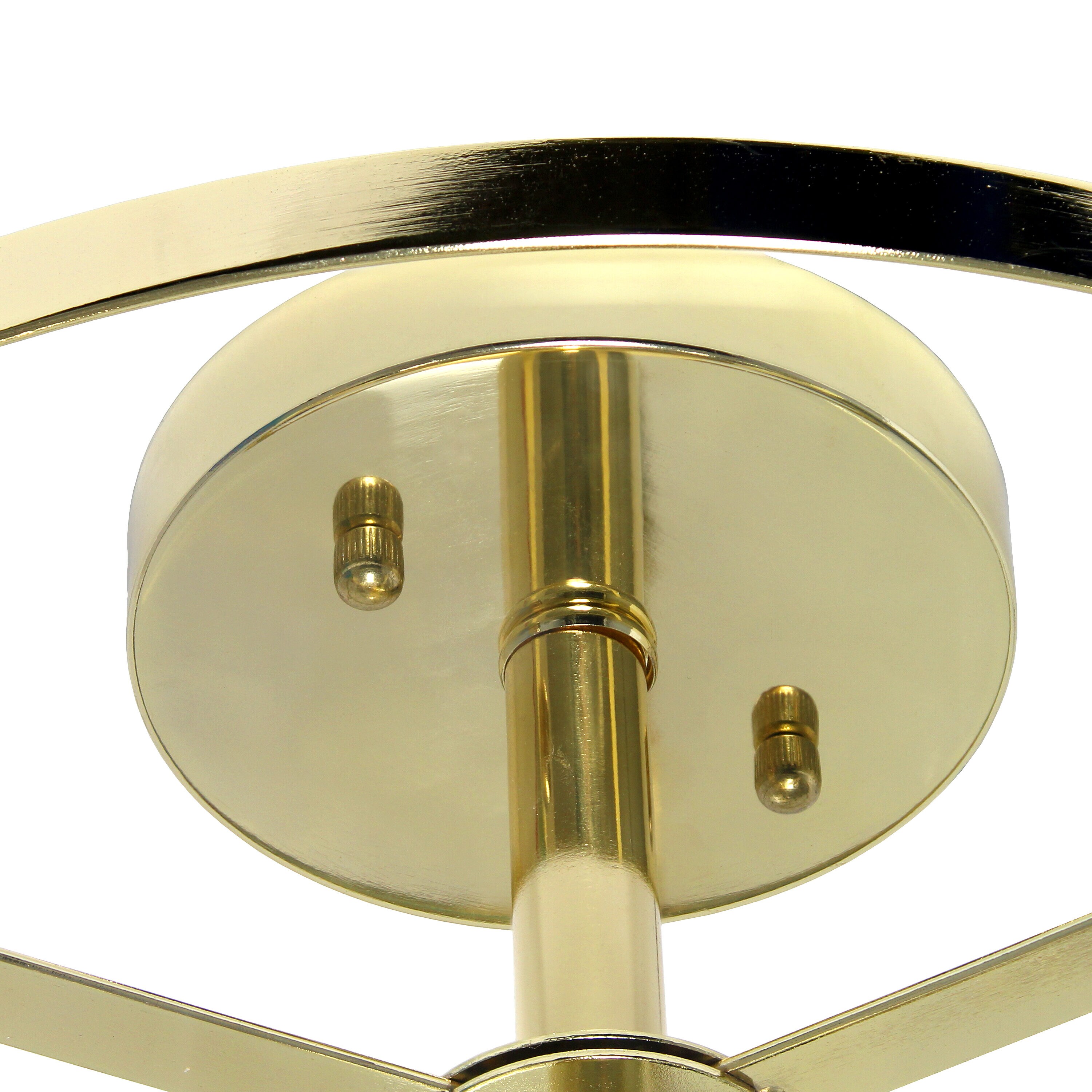 Vintage Gold 13'' Glass Semi-Flushmount Ceiling Light with Iron Accents