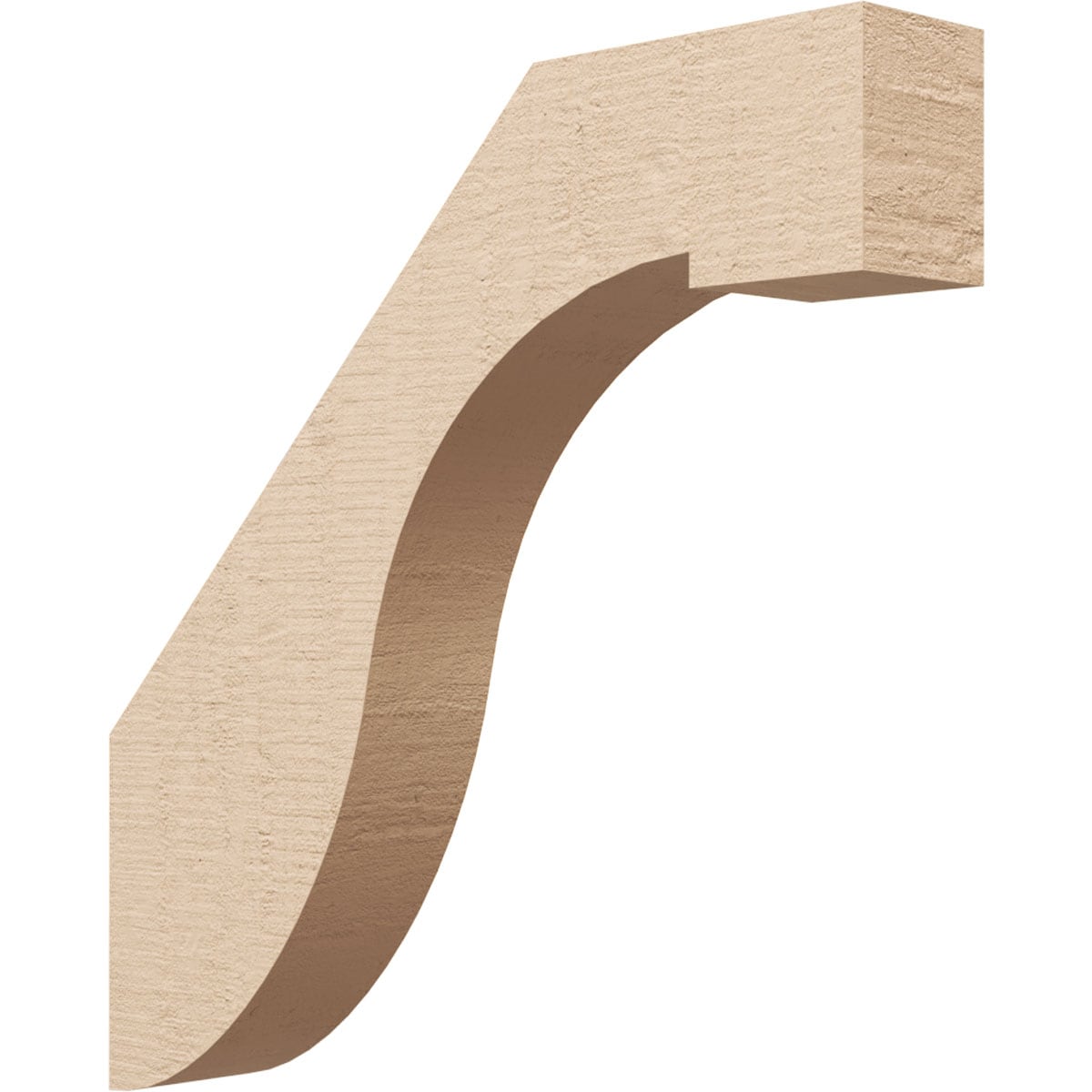 Ekena Millwork BRCUR03X18X18DELRCPR 3-in x 18-in x 18-in Primed Urethane Del Monte Rough Cedar TimberThane Knee Brace