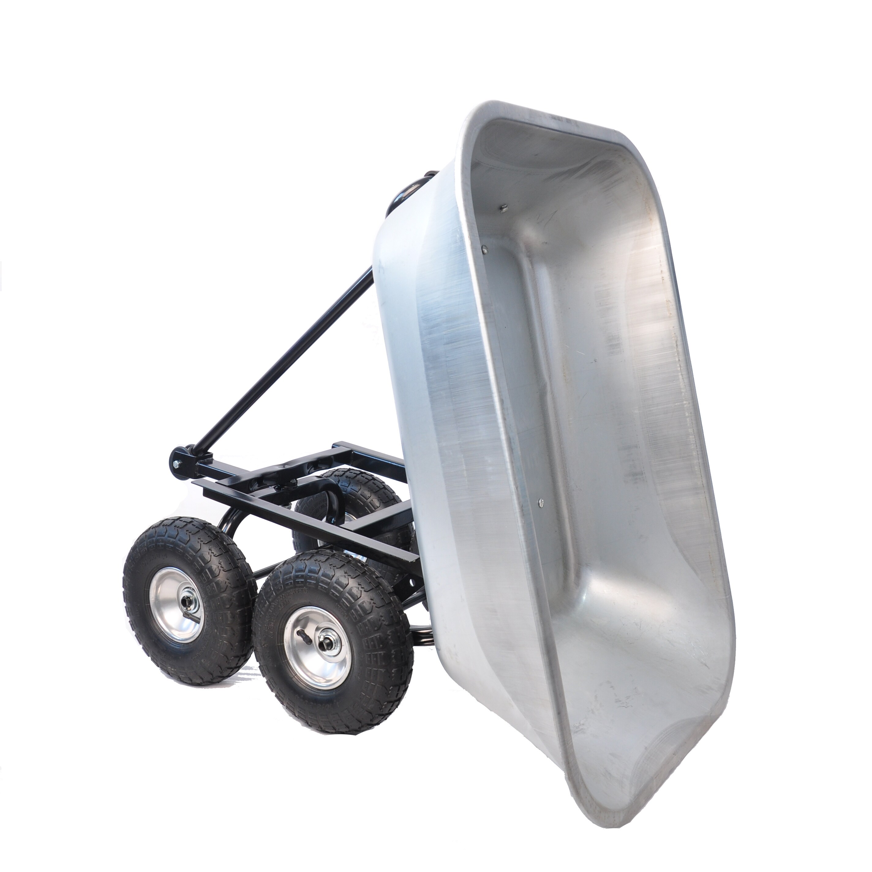 Damerin Silver Steel Yard Cart Utility Cart with Pneumatic Tires - 16.7 ...