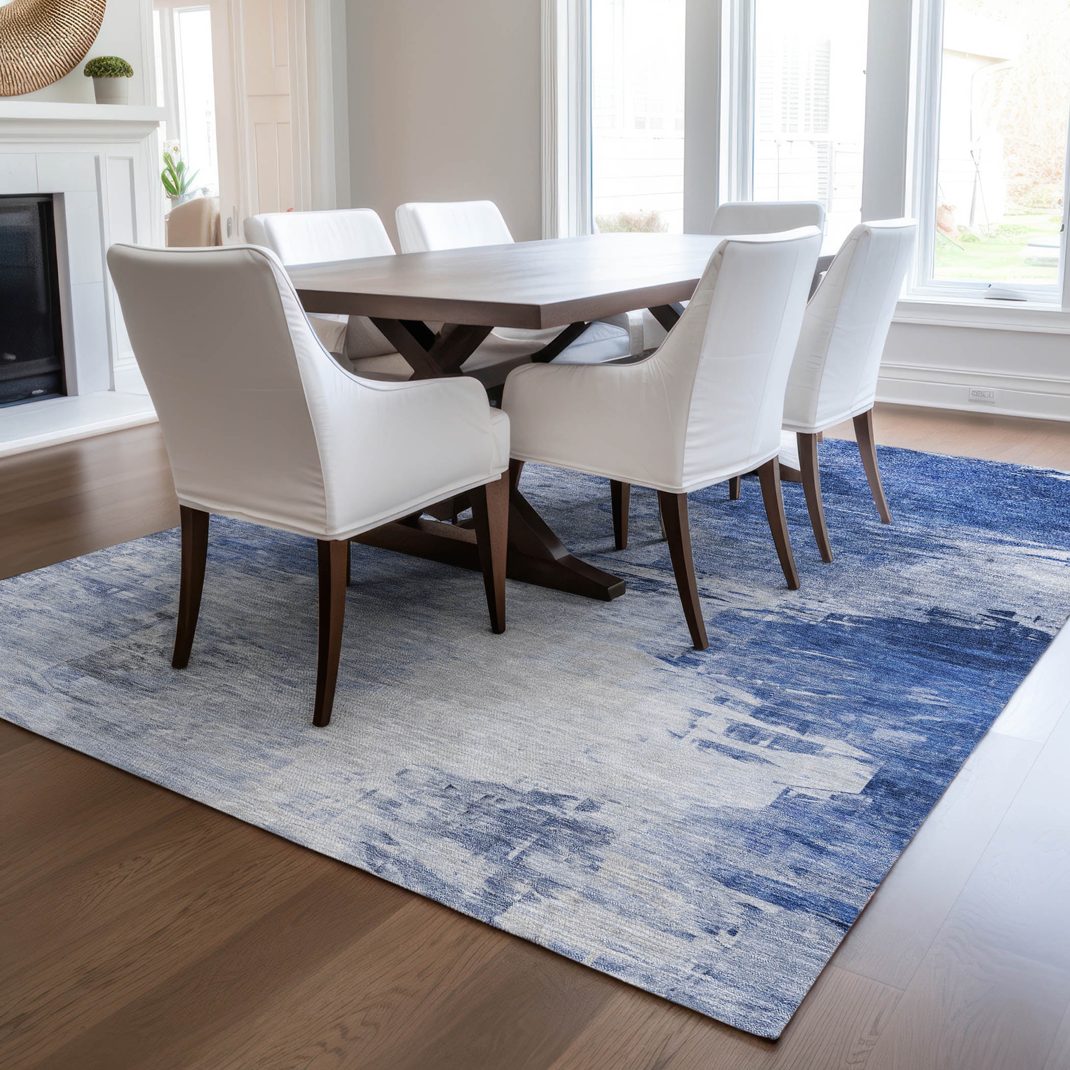 Addison Rugs ACN595BU9X12 Chantille ACN595BU 9 x 12 (ft) Polyester Blue Rectangular Indoor/Outdoor Abstract Machine washable Area rug