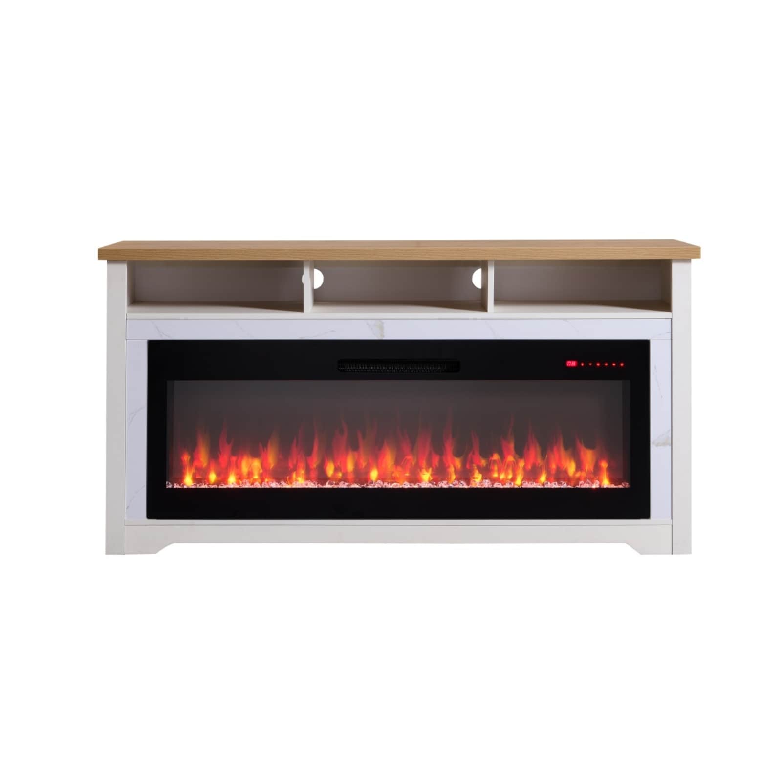 Lirago 60 inch Fireplace TV Stand for TVs Up To 70 in 50 inSmart Electric Fireplace White