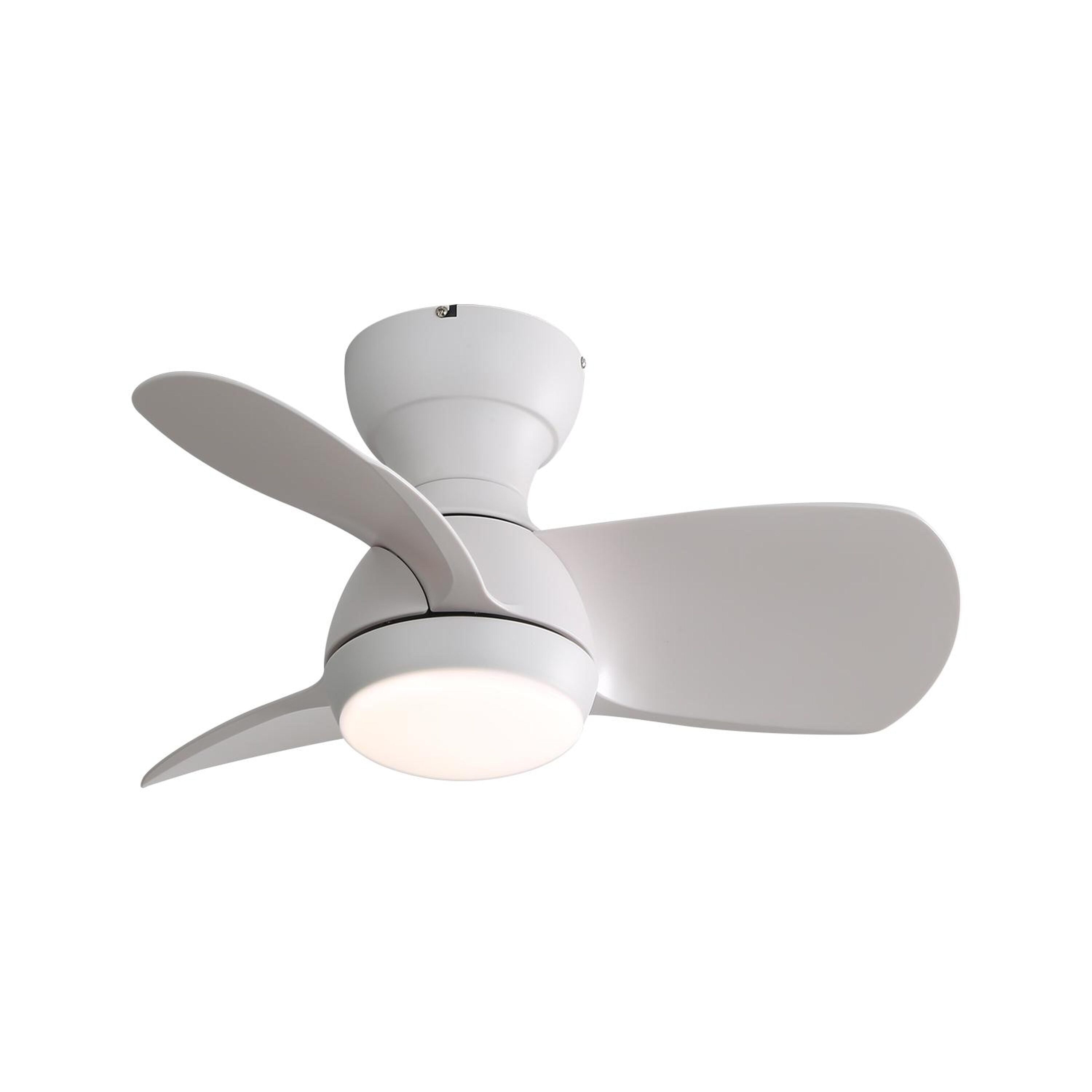 Bayfeve BFKS-46321-CF Adjustable Speed 23-in Color-Changing Integrated LED Outdoor Flush Mount White with White ABS Blades Ceiling Fan With Light and Remote ( 3 -Blade )