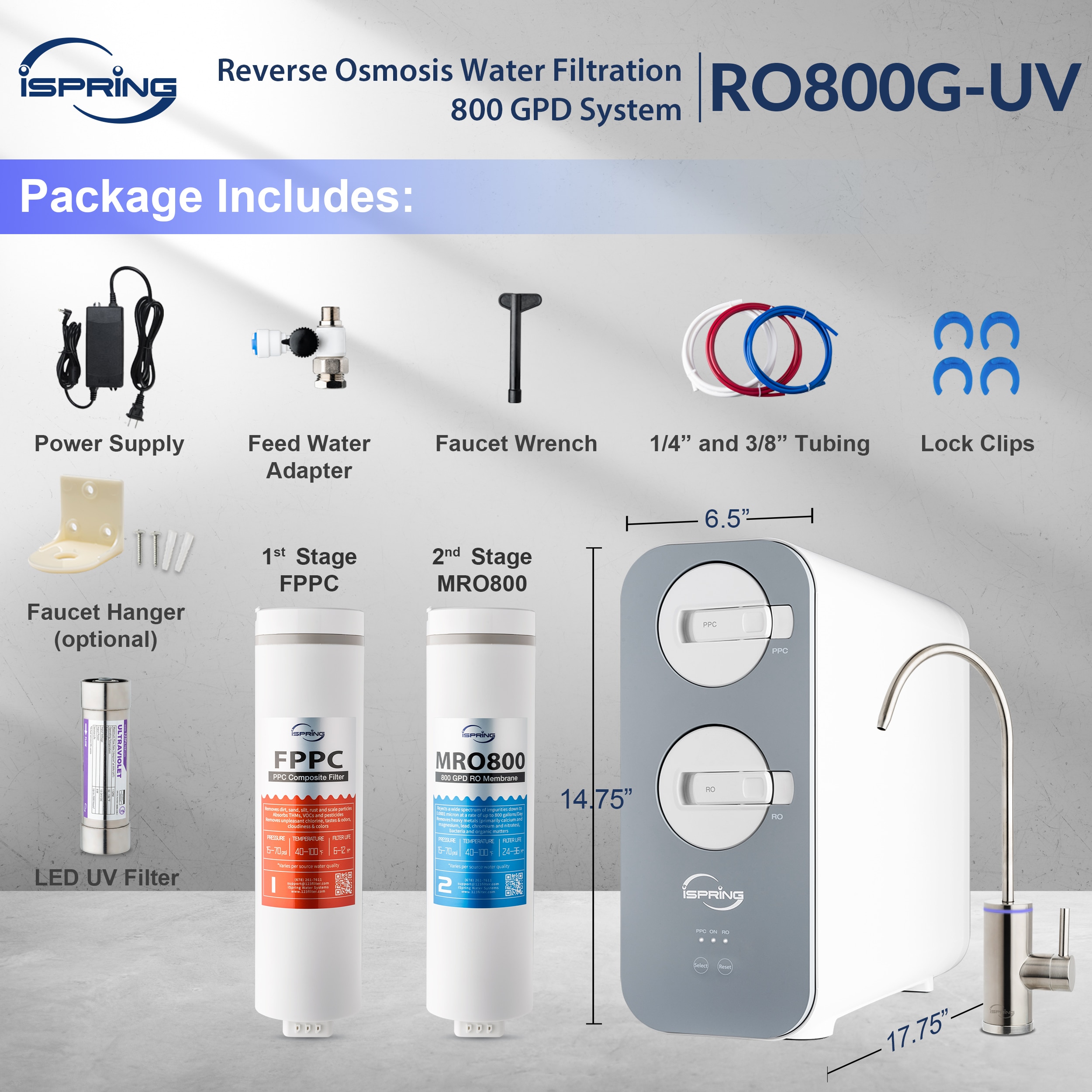 iSpring RO800G+UVF8 Under-Sink-Filtration-Systems - View #8