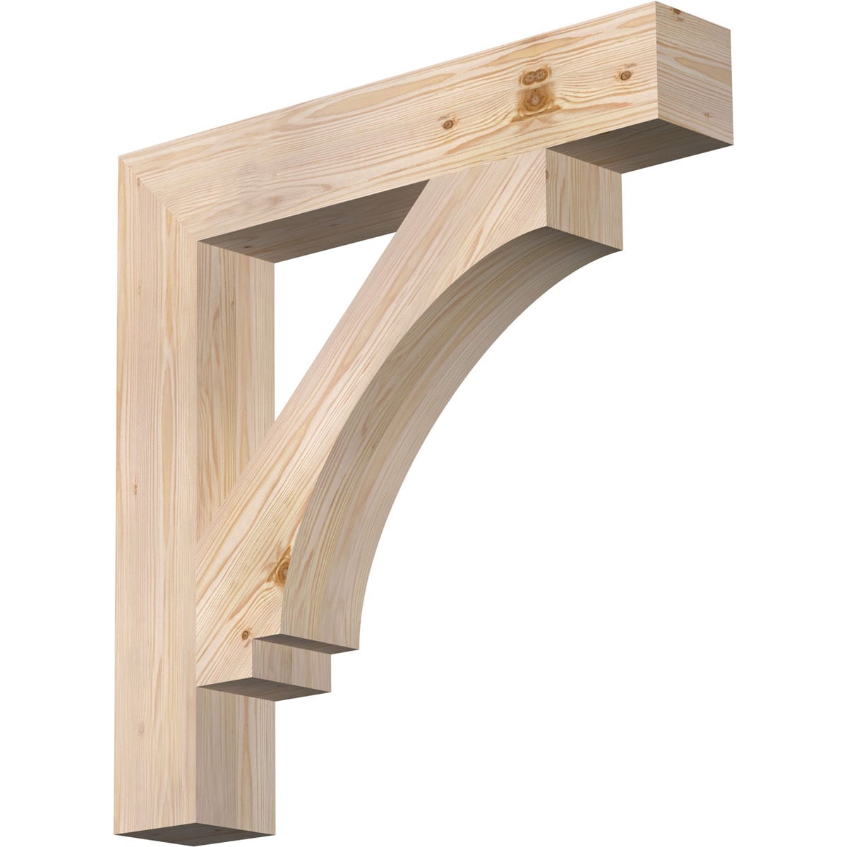 Ekena Millwork BKT06X34X34IMP05SDF Imperial Block Smooth 5-1/2-in x 34-in x 34-in Douglas fir Brown Wood Standard bracket