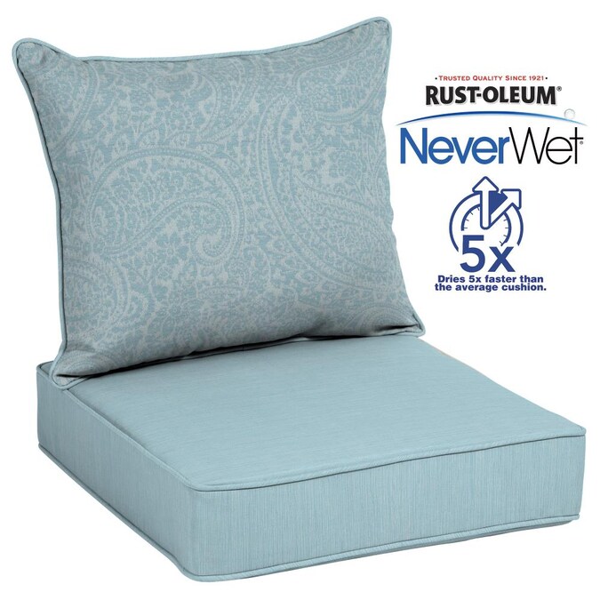 Allen Roth Neverwet 2 Piece Spa Blue Kensley Deep Seat Patio Chair Cushion In The Furniture Cushions Department At Com - Allen Roth 1 Piece Green Deep Seat Patio Chair Cushion