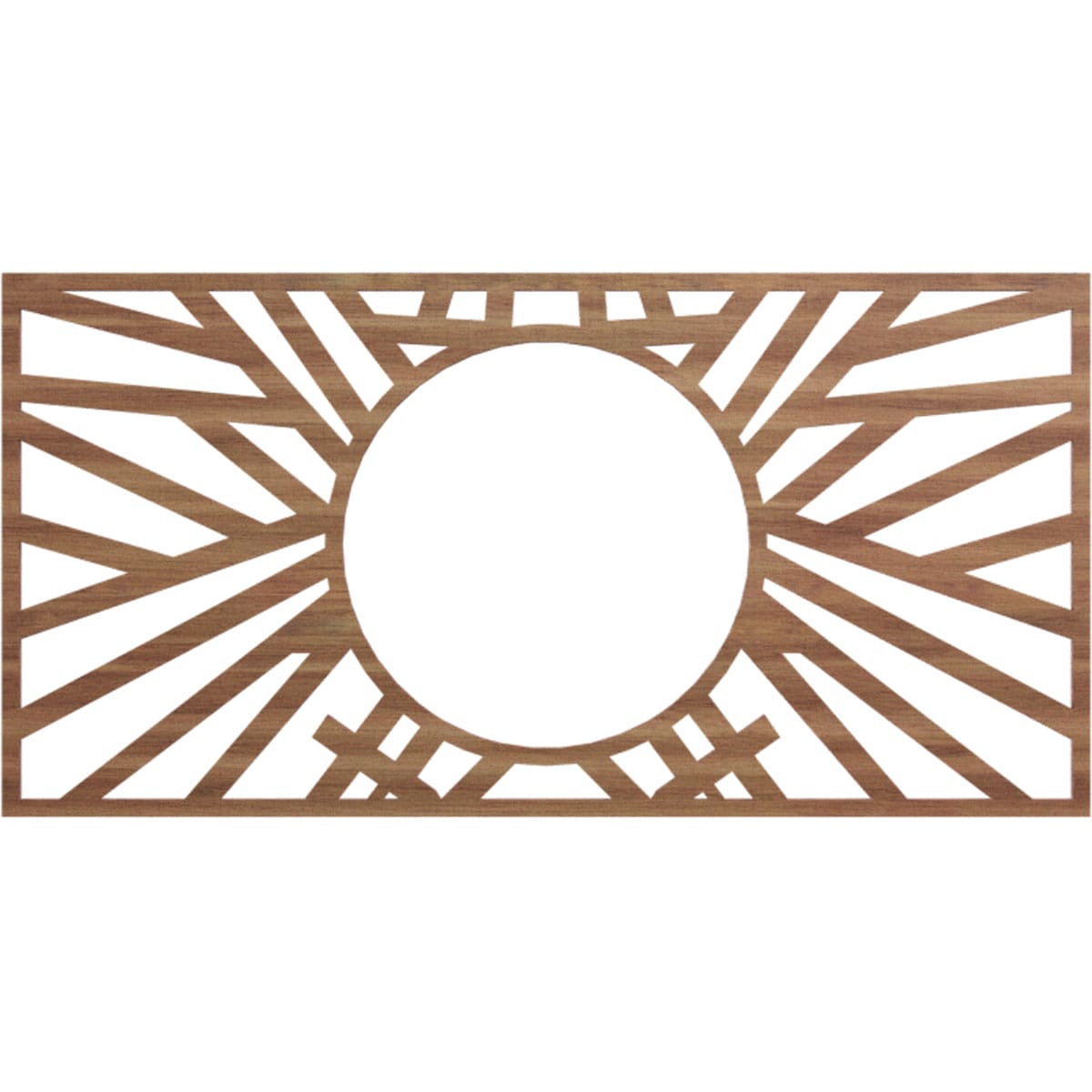 Ekena Millwork CMWP32X16X0375HOWA Hoover Fretwork Pierced 16-in W x 32-in L Architectural Walnut Wood Ceiling Medallion