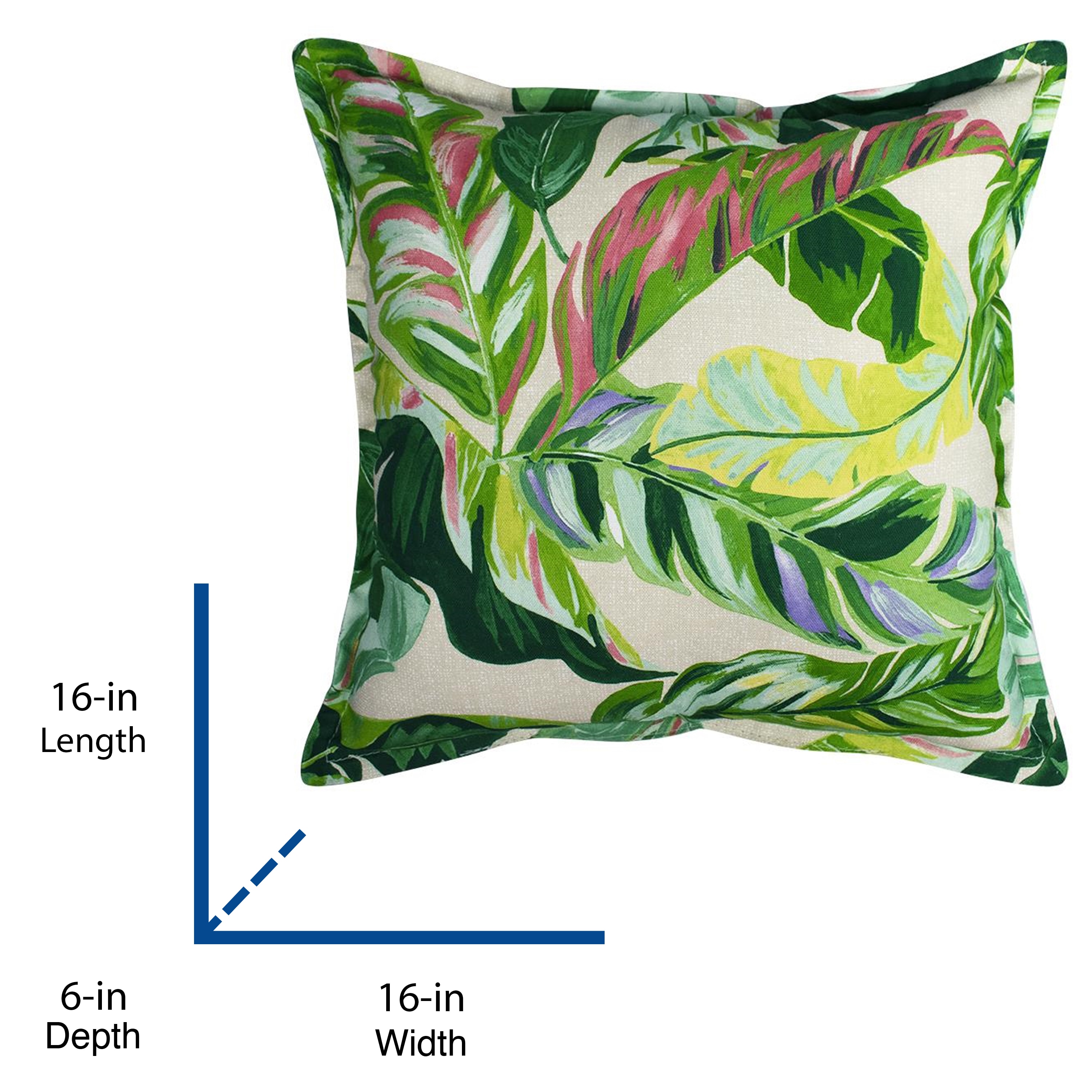 allen + roth Floral Belize Square Floral Throw Pillow in the Outdoor ...