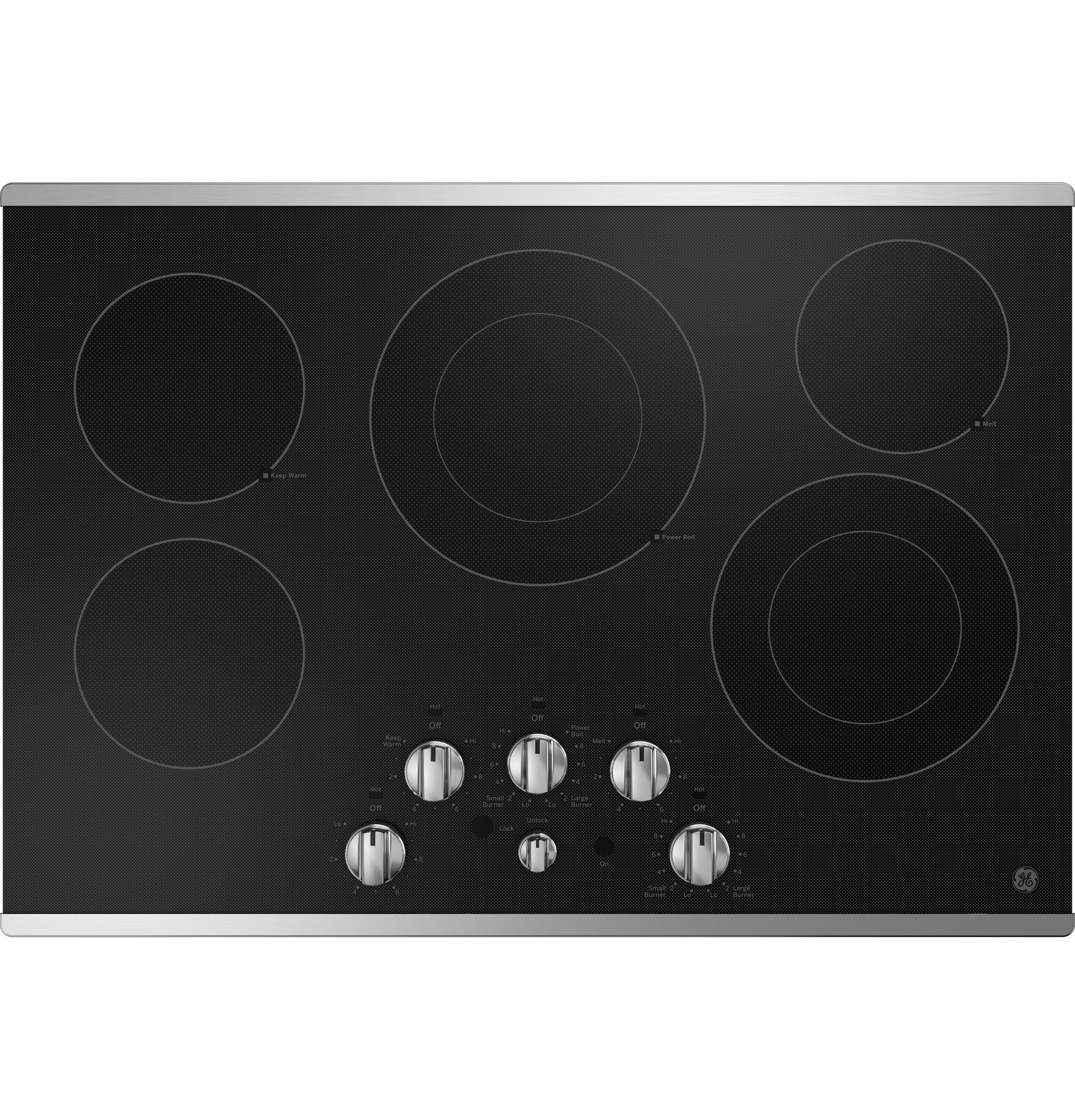 GE Profile 30 in. 5-Burner Smart Electric Cooktop with Power Burner -  Stainless Steel