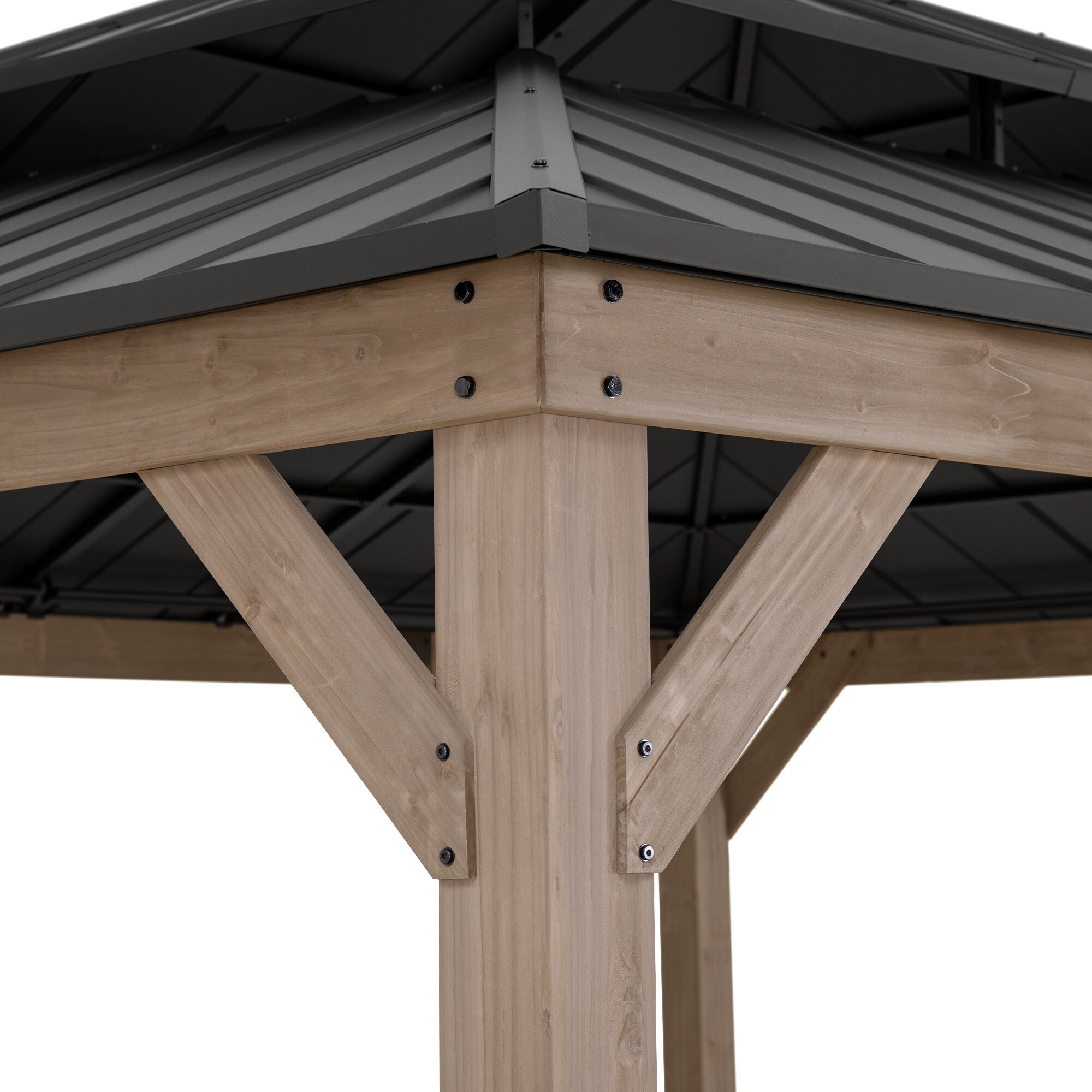 Cedar Framed Brown Steel 13x15 ft. Outdoor Patio Gazebo