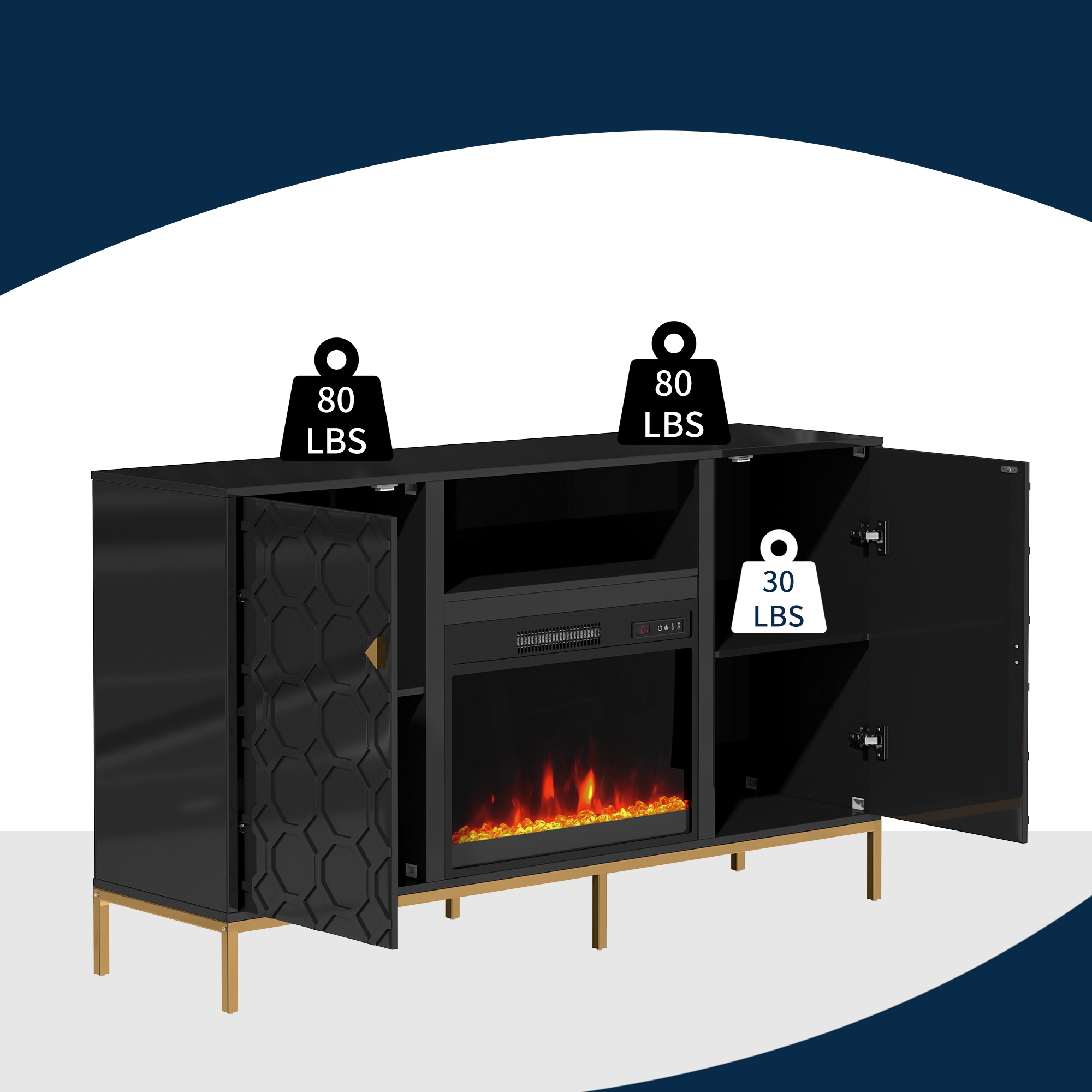 Clihome CL-JH0523-BK Electric-Fireplaces - View #11