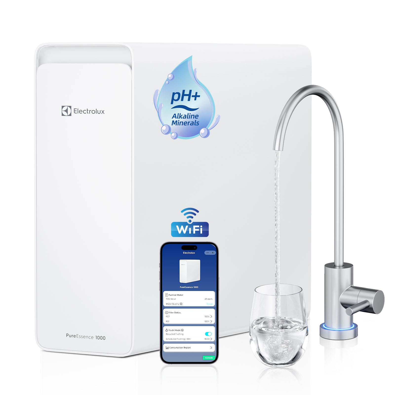 Electrolux PureEssence WiFi 10-Stage Tankless Reverse Osmosis System 1000 GPD Under Sink RO Water Filter with Faucet Activated carbon RO Under Sink Water Filtration System with stainless steel Faucet