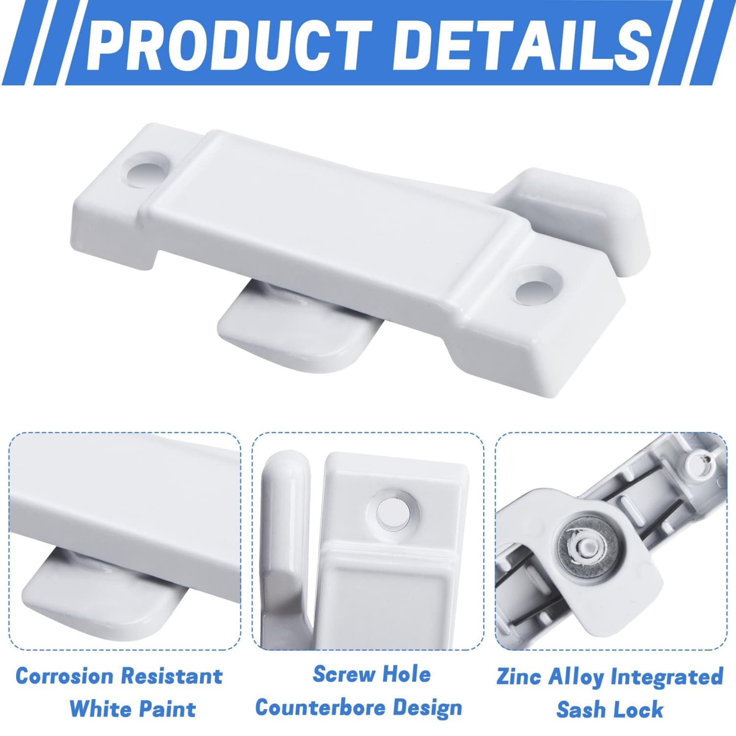 Angel Sar L2ZQYA728WSL10 Horizontal-Sliding-Window-Sash-Locks - View #4