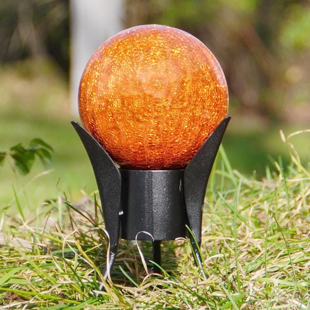 Mandarin Crackle Glass 6" Garden Gazing Globe