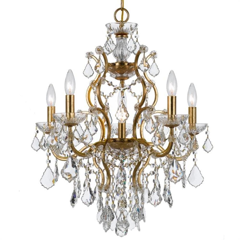 Crystorama 4455-GA-CL-S Filmore 6 -Light Polished Gold Transitional Crystal For Use in Bedrooms, Dining Rooms, Foyers, Kitchens, Living Rooms Chandelier