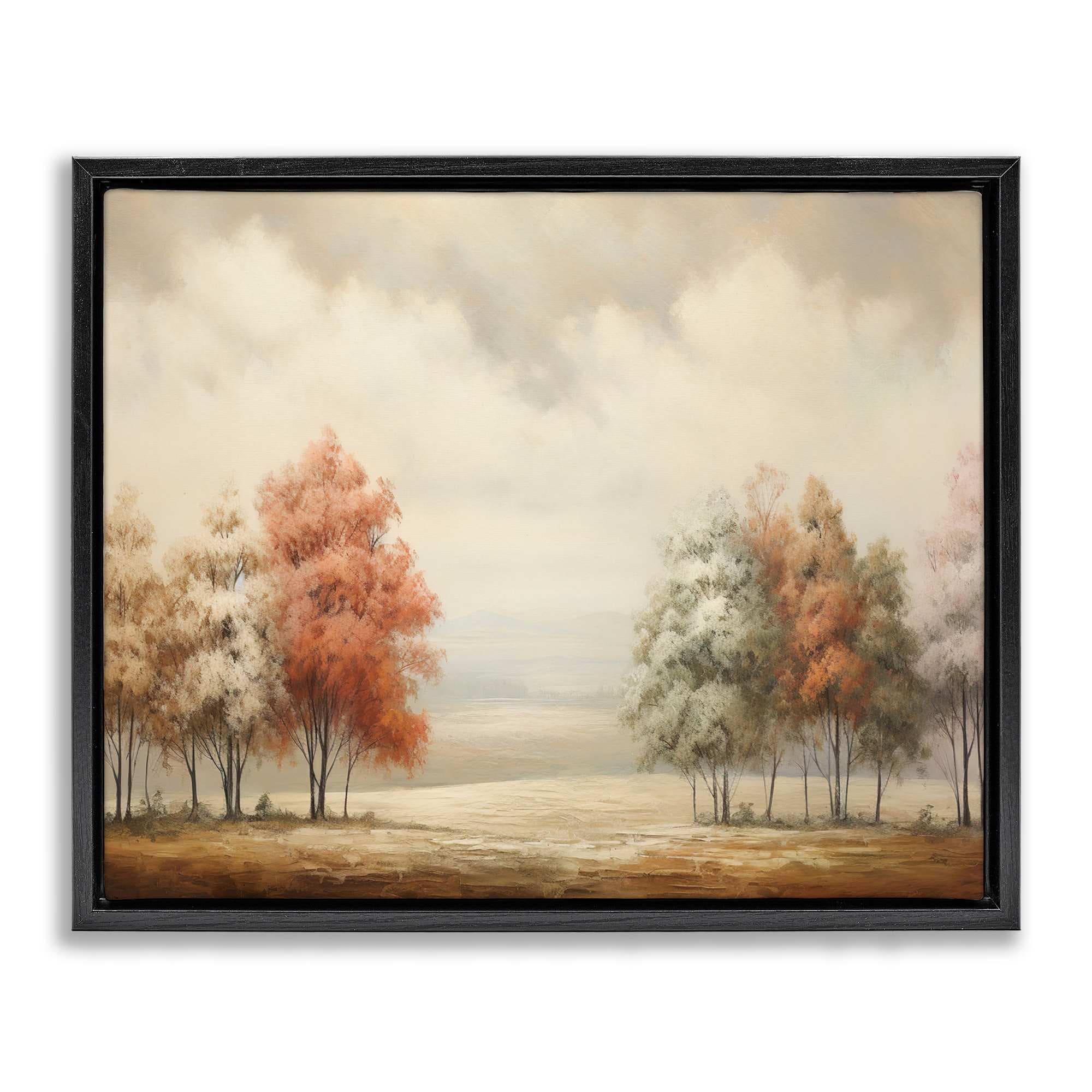 Stupell Industries BT-776-FFB-24X30 Muted Autumn Treeline Black Framed Floater Canvas Wall Art By Franklyn Gregory 31 x 25