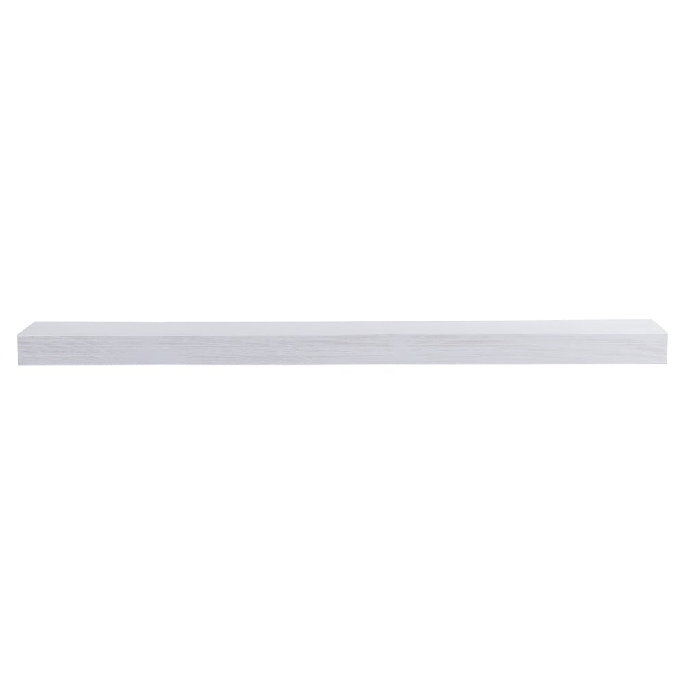 Modern Ember VARA-72-WHT 72-in W x 3-in H x 8-in D White Pine Hollow Rustic Fireplace Mantel
