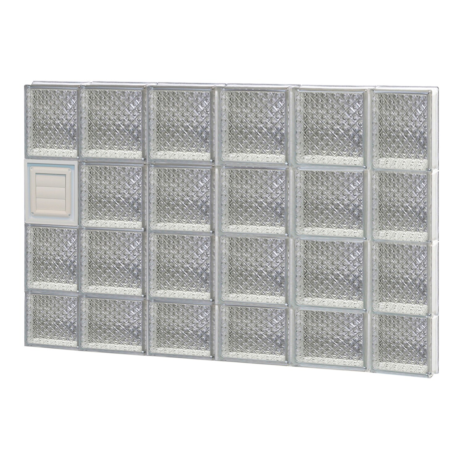 REDI2SET D4430DP Diamond Glass 42-1/2-in x 29-in Frameless Replacement Dryer vent Glass Block Window