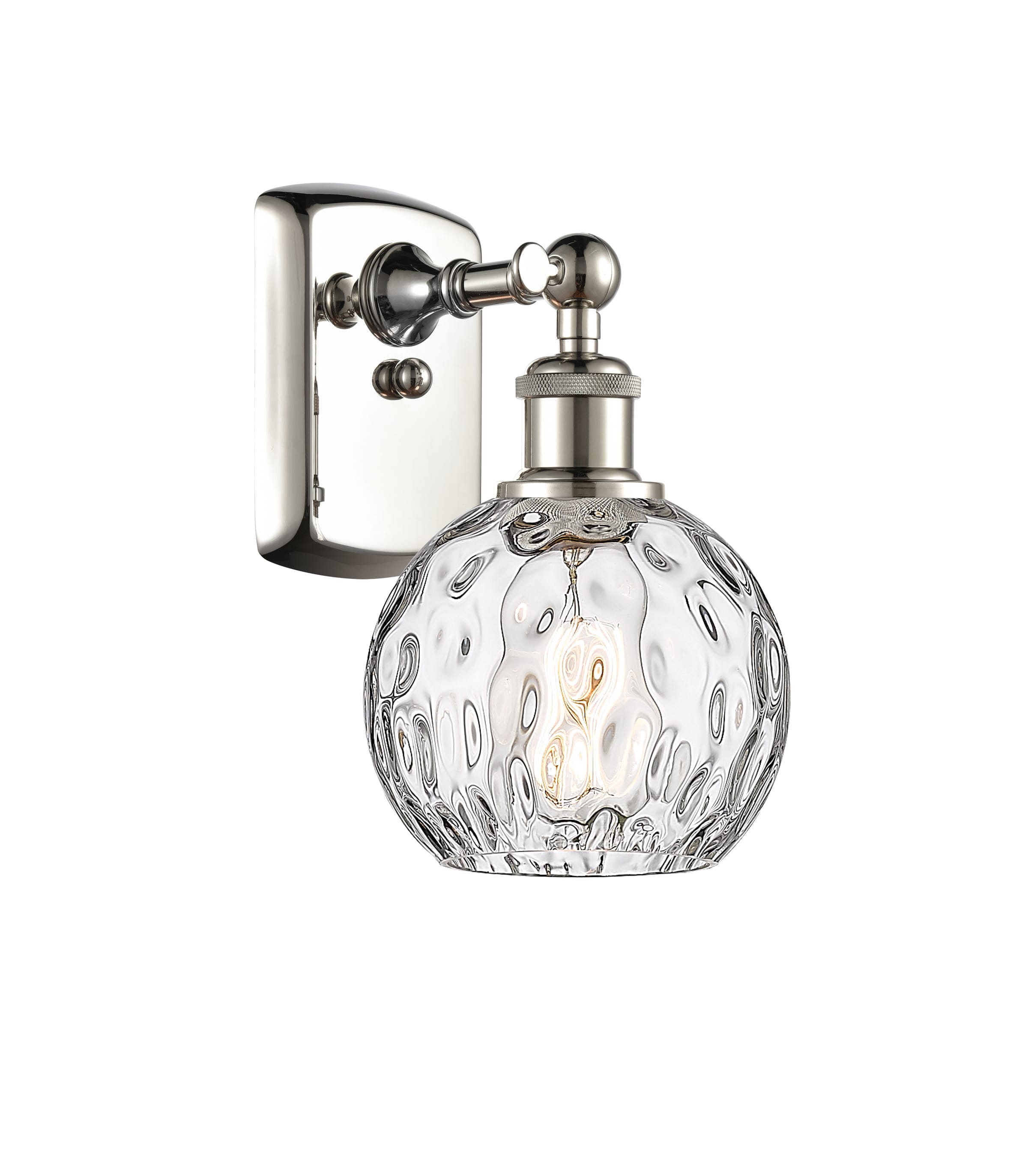 Innovations Lighting 516-1W-PN-G1215-6 Athens Water Glass 6-in W 1 -Light Polished Nickel Industrial Wall Sconce