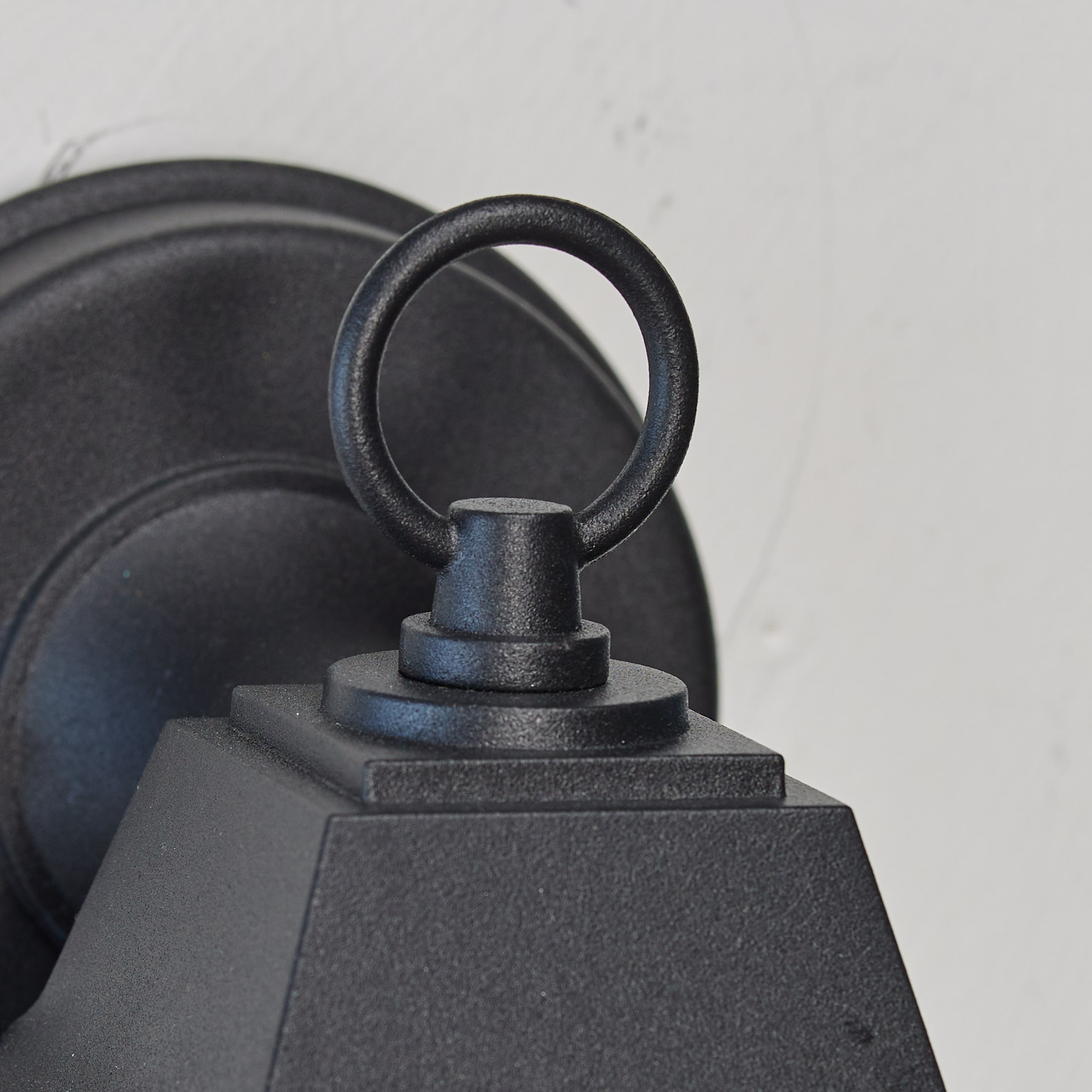 Black Aluminum LED Wall Lantern with Frosted Glass Shade