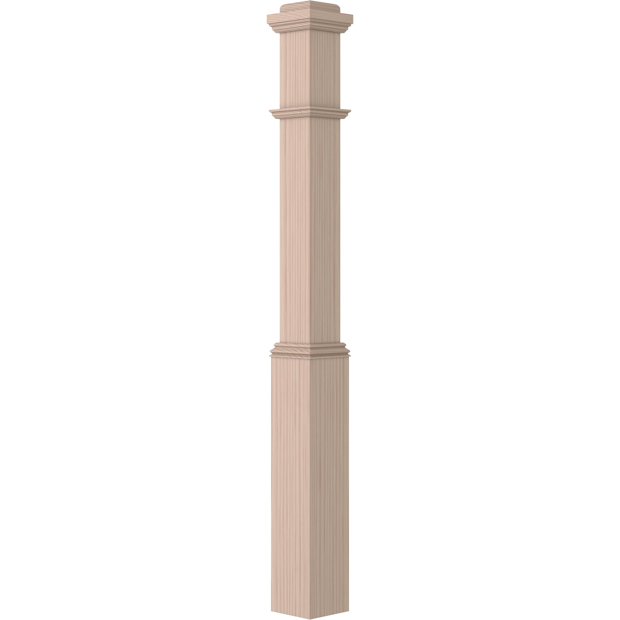 L.J. Smith Stair Systems LJ-4175-50-B Heirloom 4.50-in x 50-in Unfinished Beechwood Starting Stair Newel Post