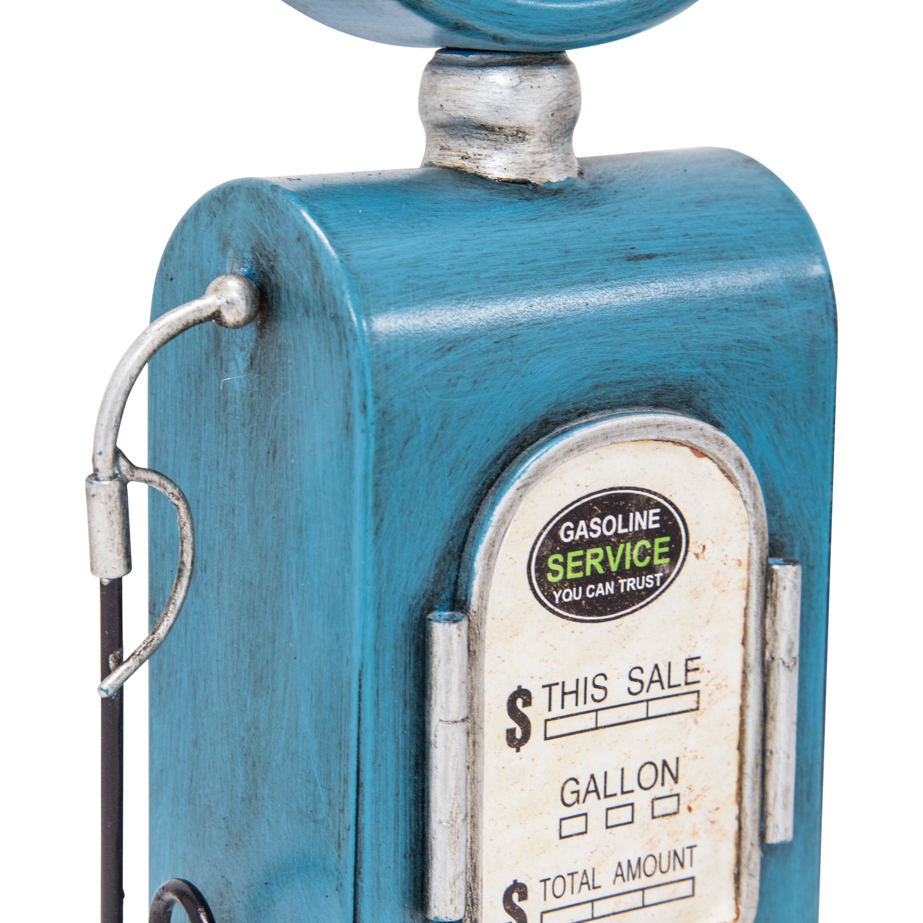Route 66 Blue Vintage Gas Pump Table Clock