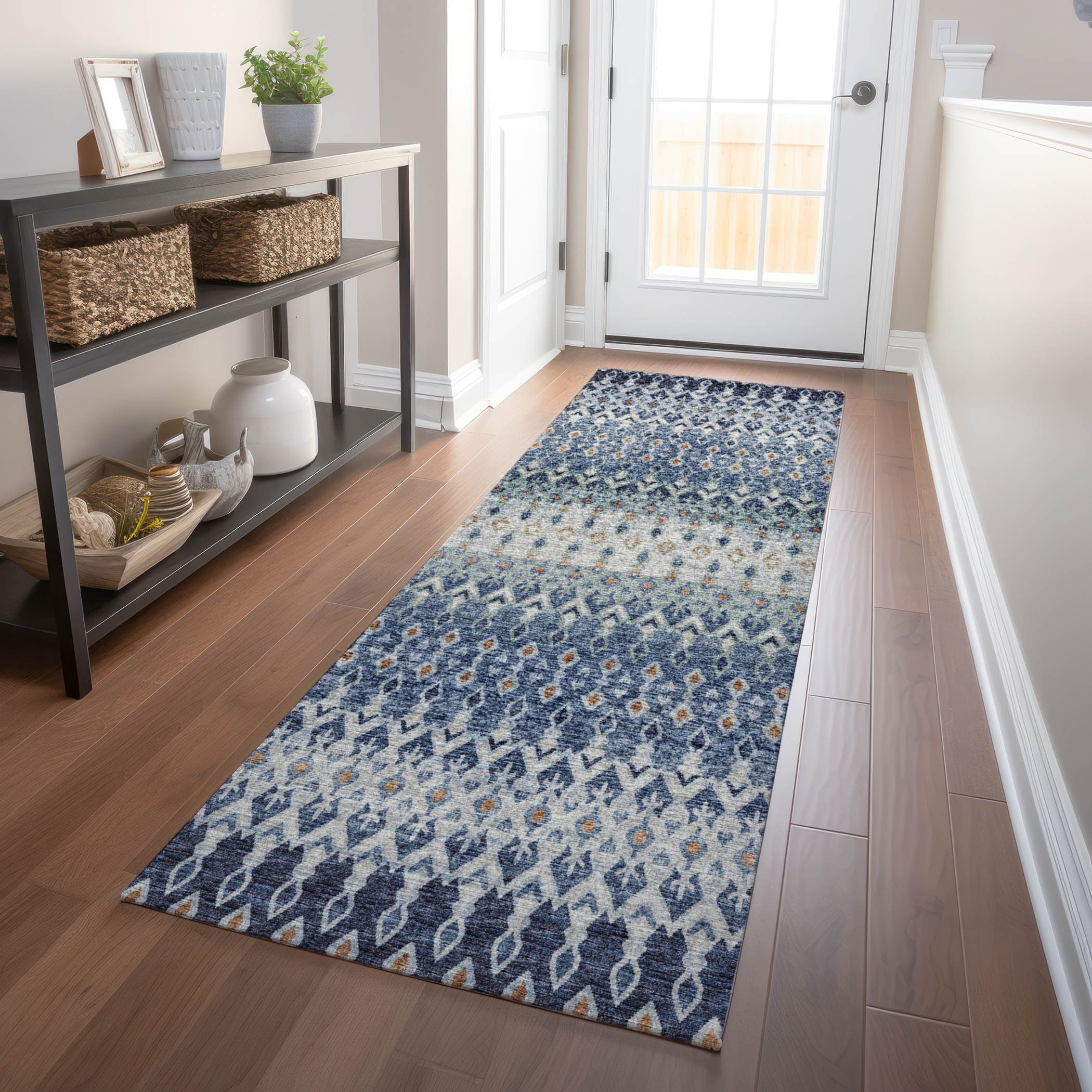 Addison Rugs AMF72SE2X8 Mayfield AMF72SE 2 x 7 (ft) Loomed Polyester Seaglass Rectangular Indoor Abstract Machine washable Runner rug