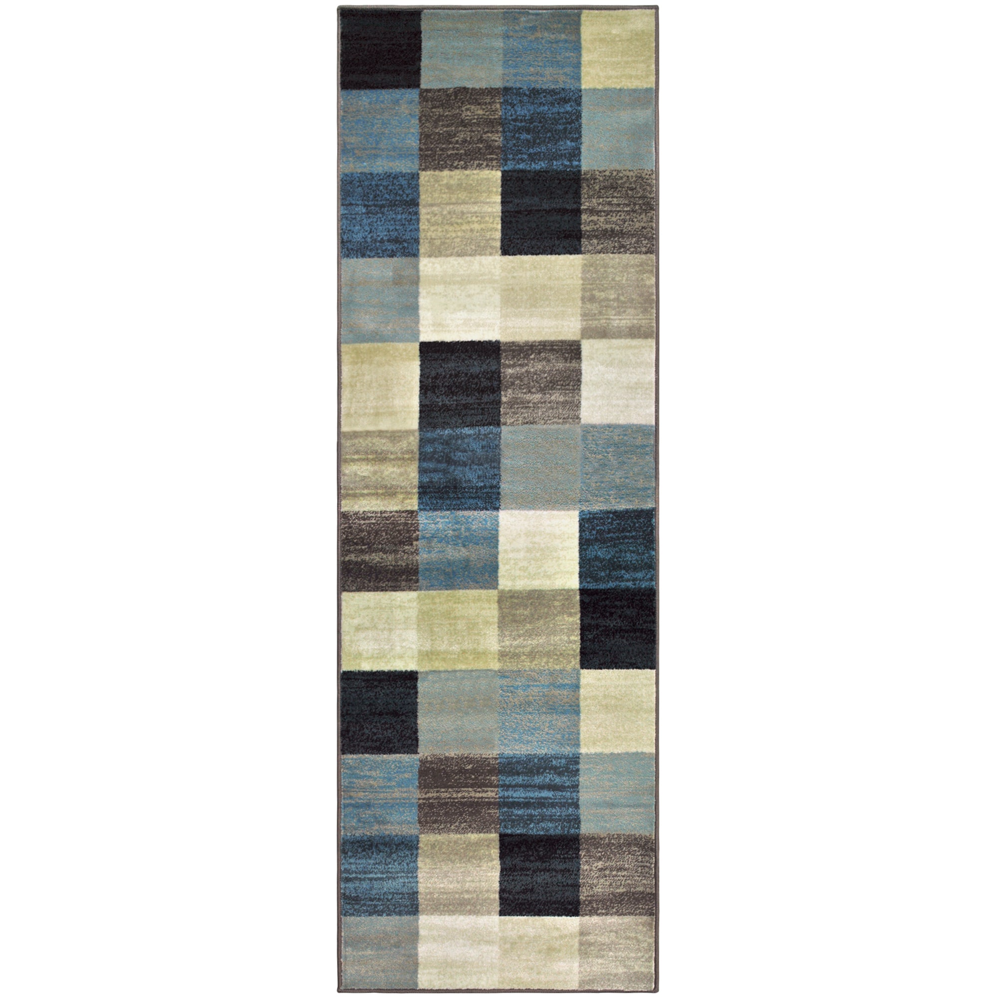 Superior 2.6X8RUG-ROCKAWAY Jute Majolica Blue Rectangular Indoor Runner rug
