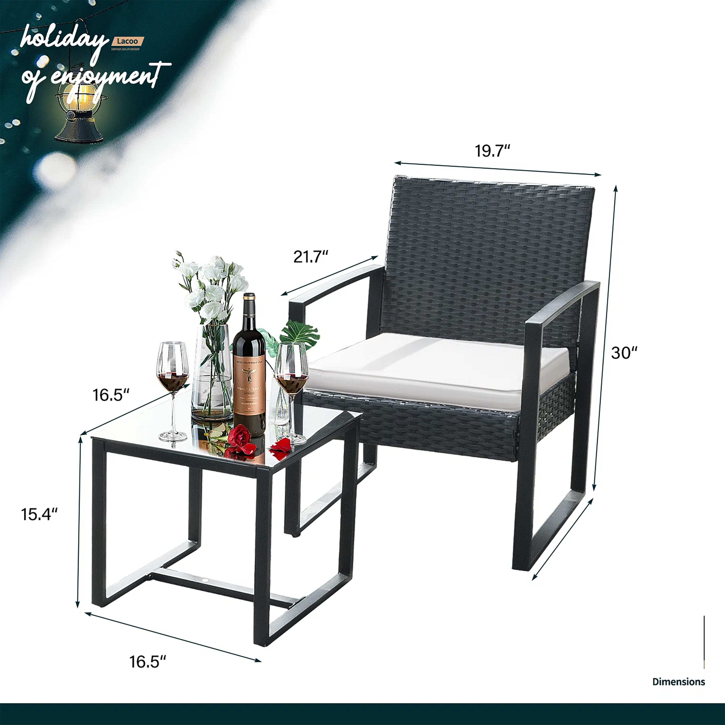 Vineego LS-LCRC813SWT0 Patio-Conversation-Sets - View #6