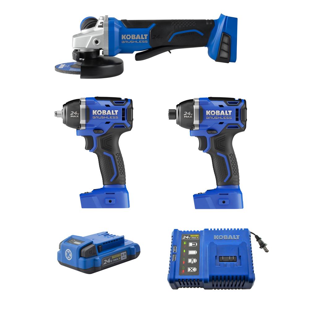 Kobalt KMH 0302A-03 3-Tool Brushless Power Tool Combo Kit with Soft Case (1-Battery Included and Charger Included)