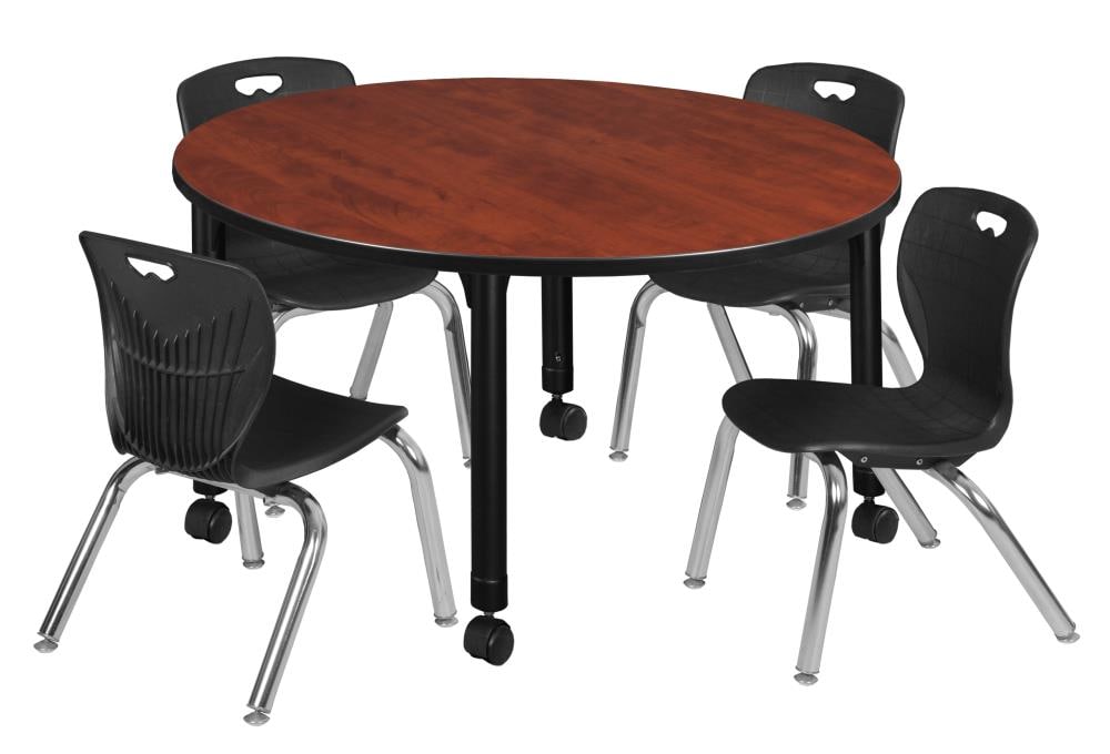 Regency TB48RNDCHAPCBK45BK Classroom Tables Red 4-Person Training Table (48-in W x 34-in H)