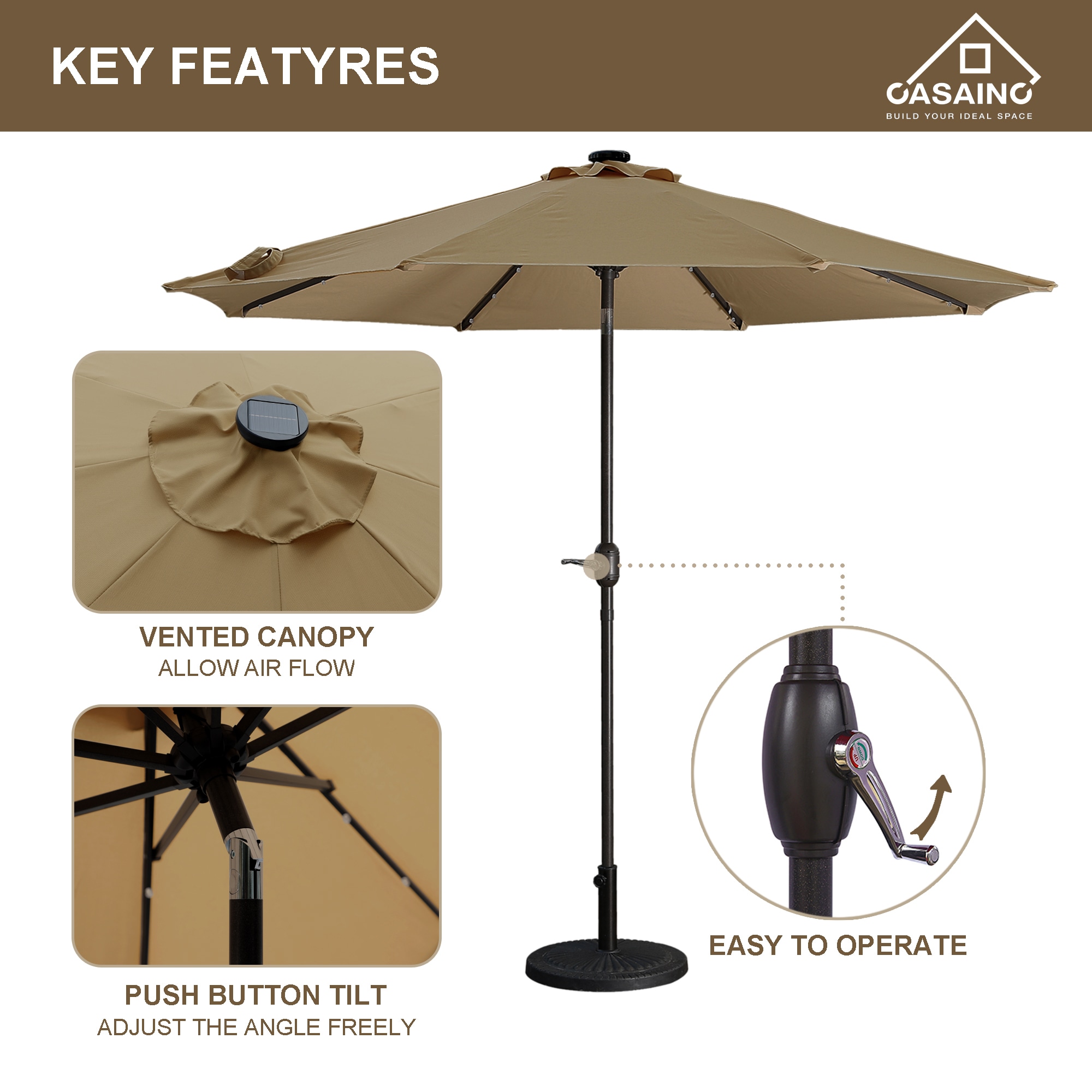 CASAINC WF-SM-LED270TP Umbrellas-2 - View #8