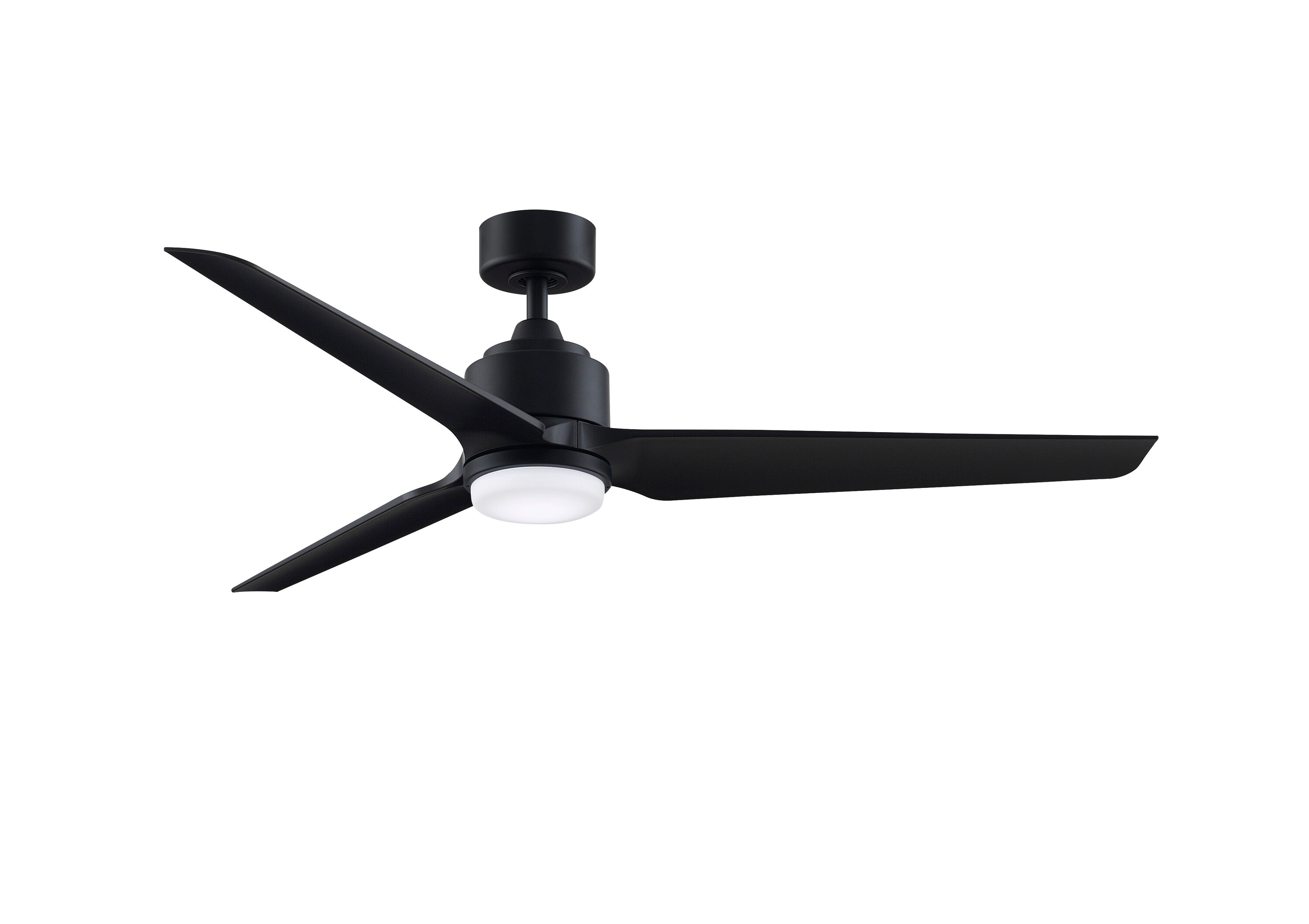 TriAire Custom 60-in Black Color-changing LED Indoor/Outdoor Smart Propeller Ceiling Fan with Light Remote (3-Blade) | - Fanimation FPD8514BLW-60BLW-LK