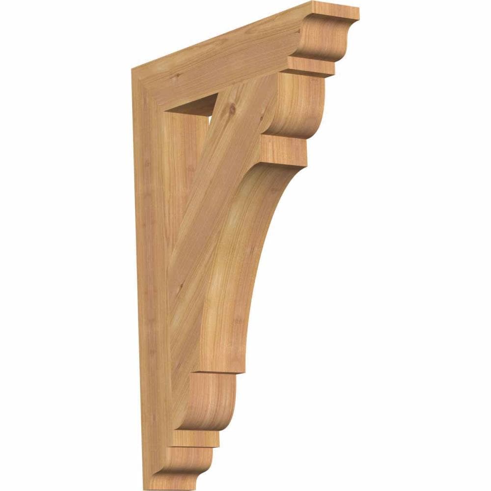 Ekena Millwork BKT04X20X28OLY01SWR Olympic traditional smooth 3-1/2-in x 20-in x 28-in Western red cedar Brown Wood Standard bracket