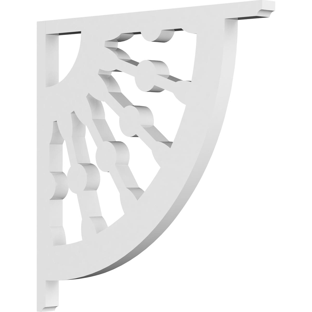 Ekena Millwork BKTP01X10X10CW Classic Wagon Wheel 5/8-in x 10-in x 10-in Off-white PVC Standard bracket