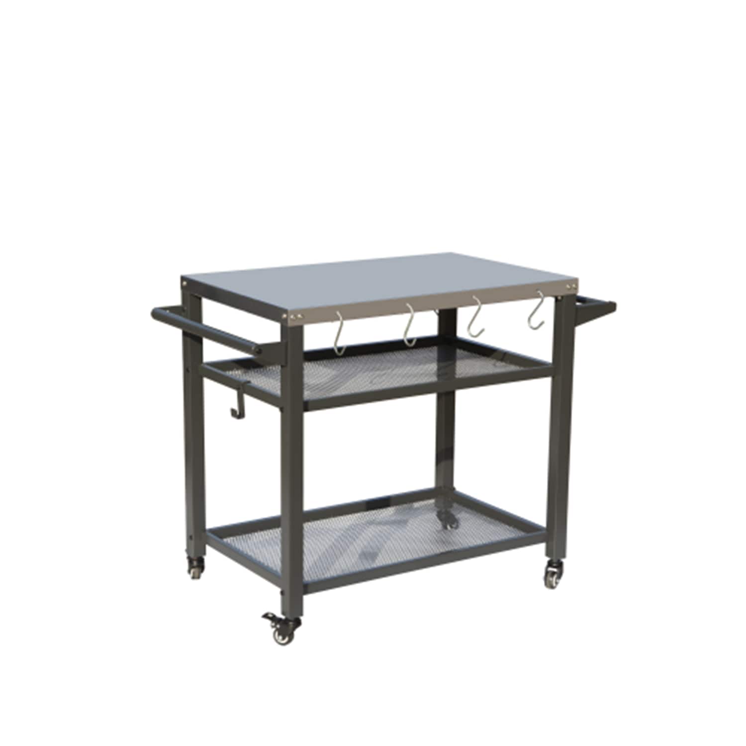 Zeus & Ruta BL02PA-07 Serving Cart Grey Steel Outdoor Serving Cart