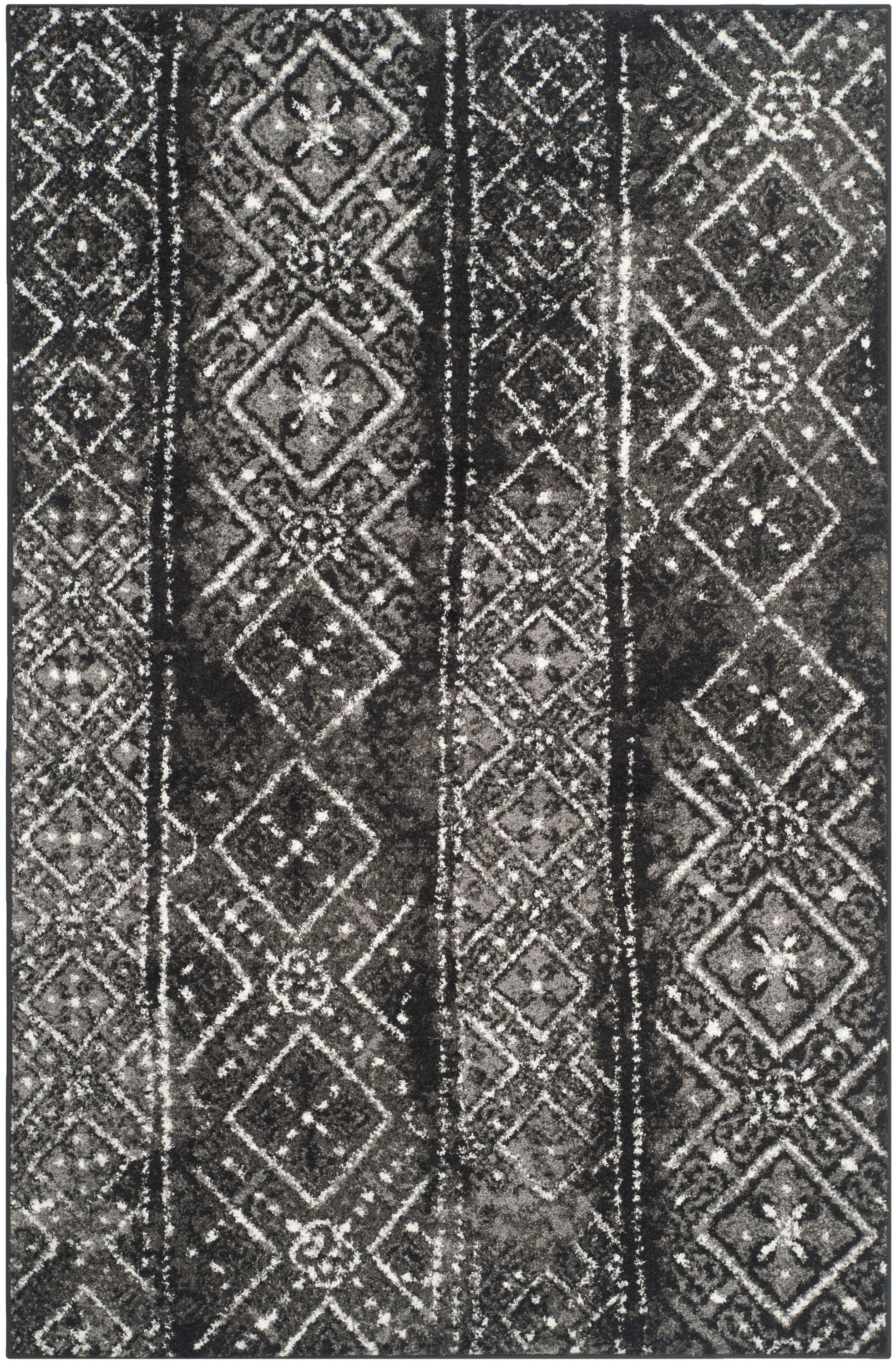 Safavieh ADR111C-6 Adirondack Winston 6 x 9 (ft) Loomed Polypropylene Black/Silver Rectangular Indoor Abstract Moroccan Area rug