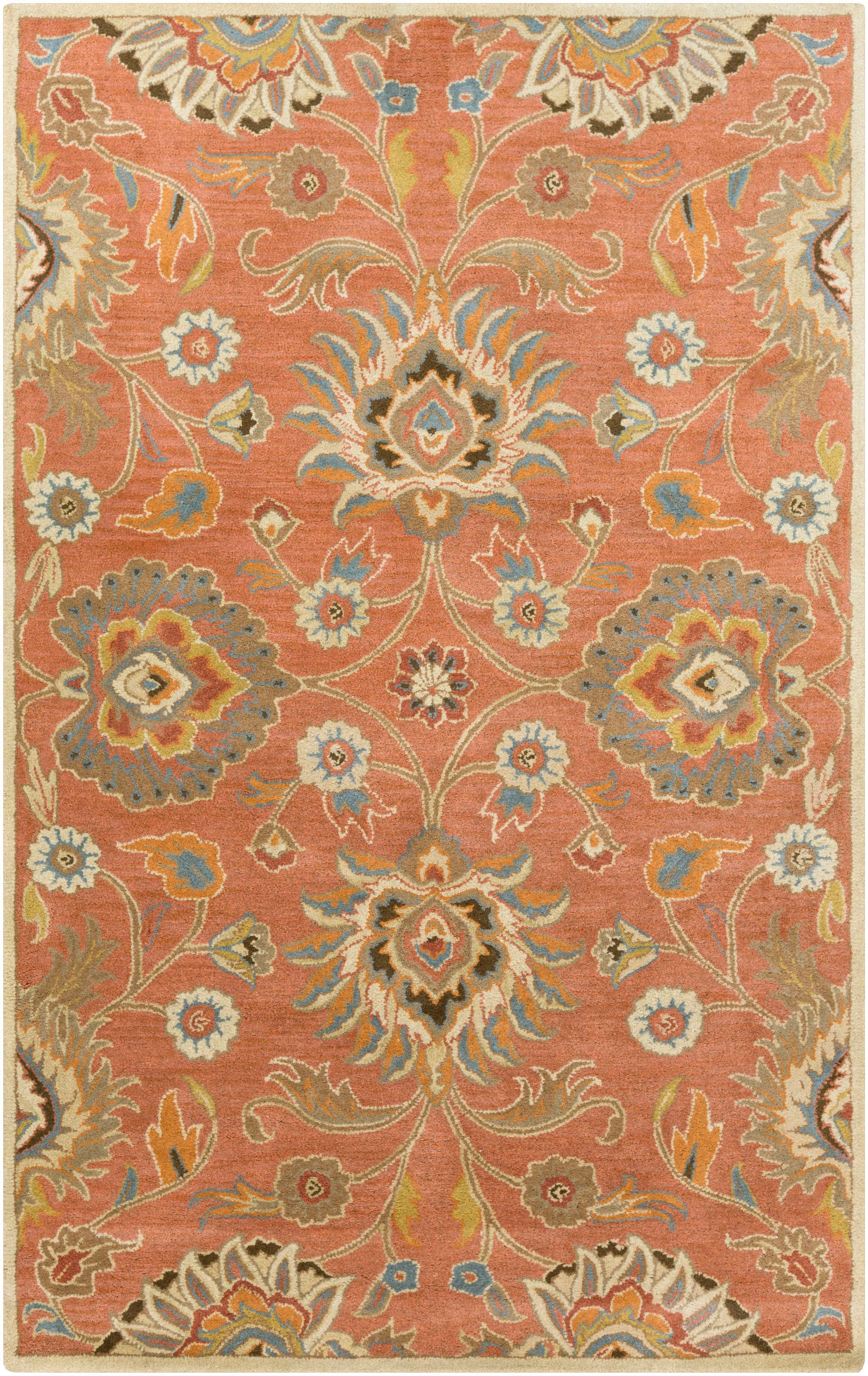Livabliss CAE1107-7696 Caesar 8 x 10 (ft) Tufted Wool Pale Orange Rectangular Indoor Border Oriental Area rug