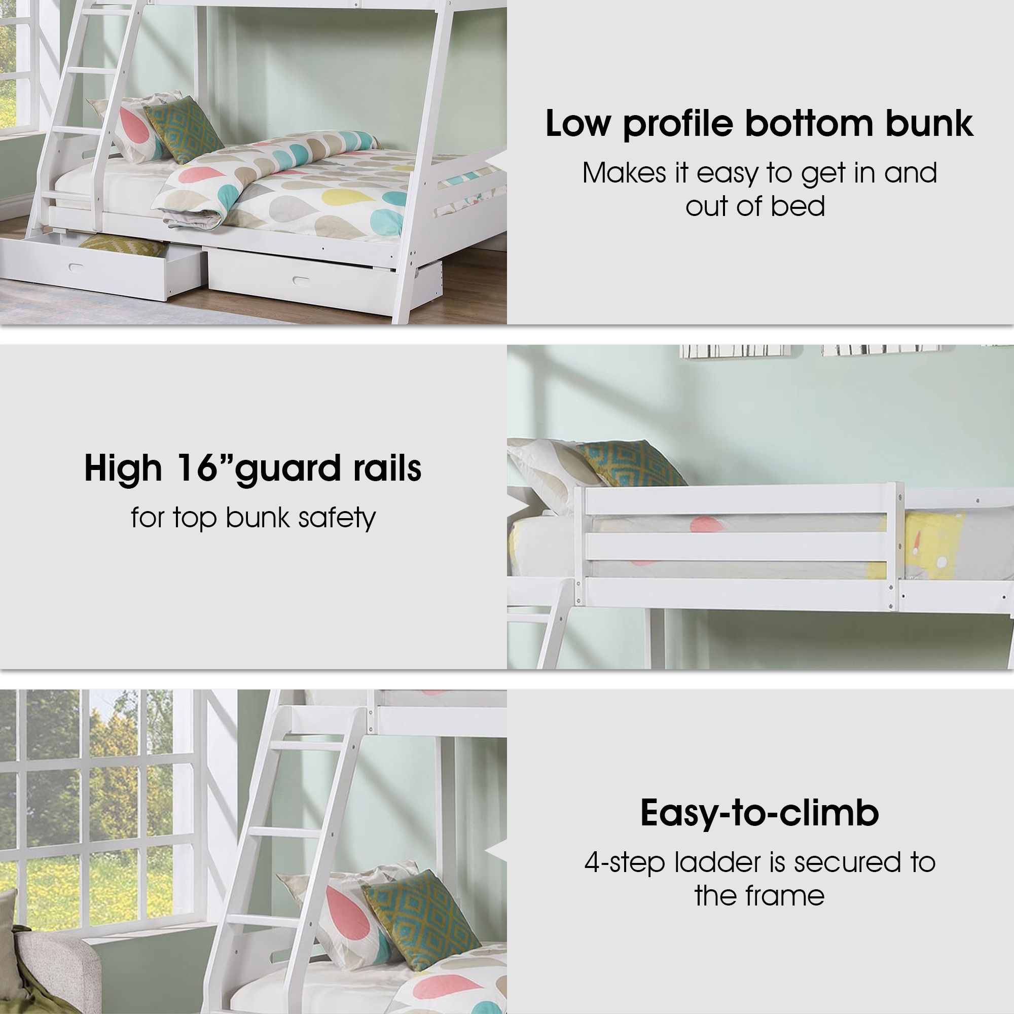 IHOMEadore MDFM-BK003WH Bunk-Beds - View #4