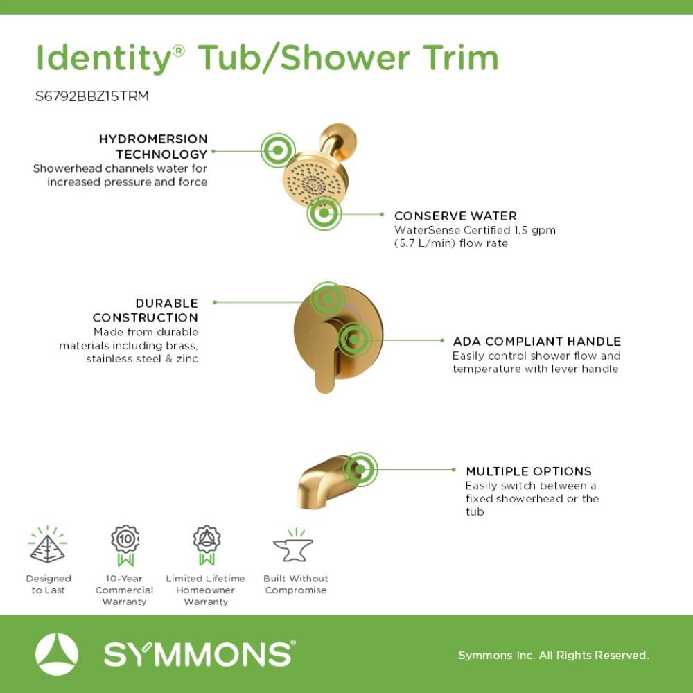 Symmons S6792BBZ15TRM Tub-Shower-Faucets - View #3
