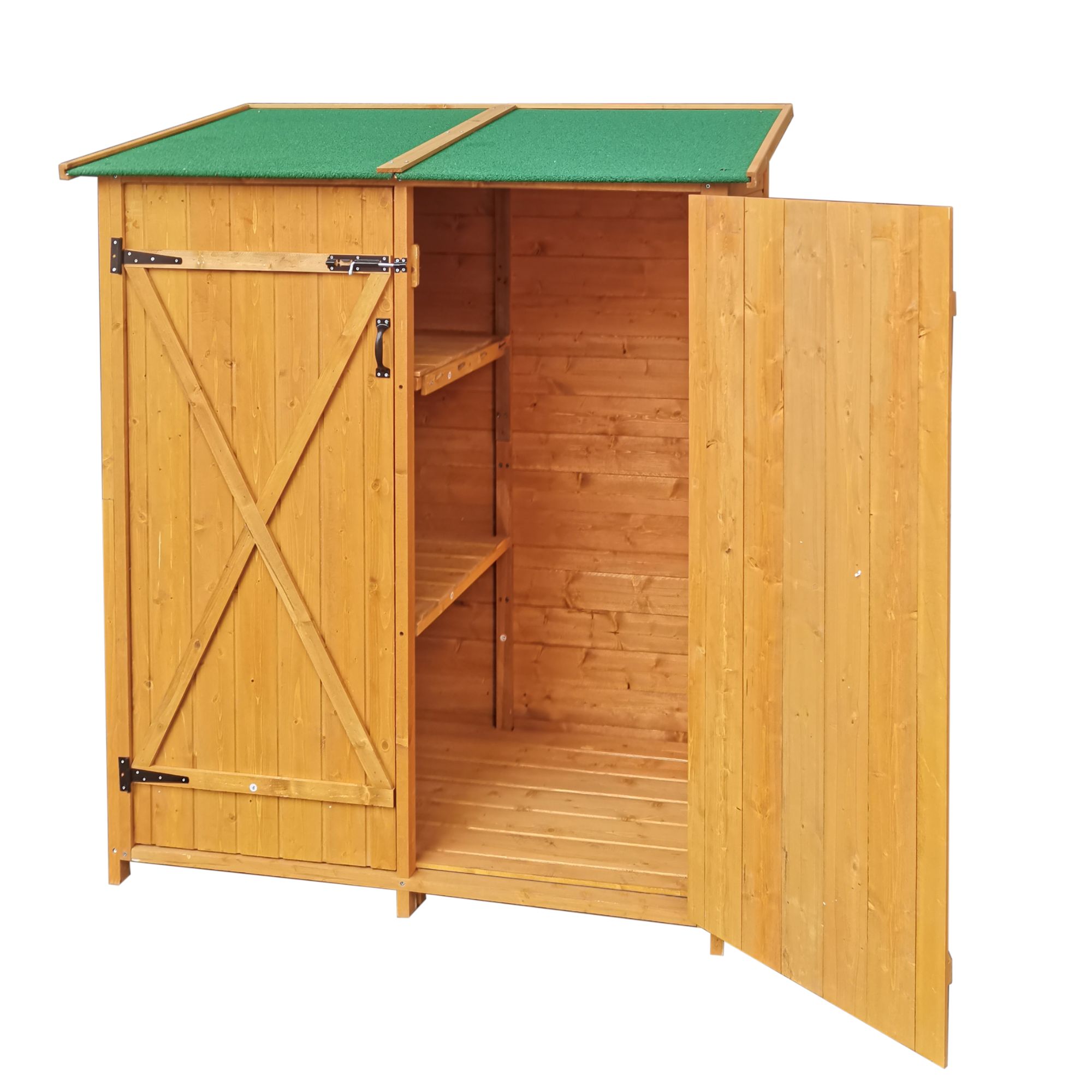 WELLFOR Outdoor Storage Wooden Tool Shed 3-ft x 5-ft Storage Shed ...