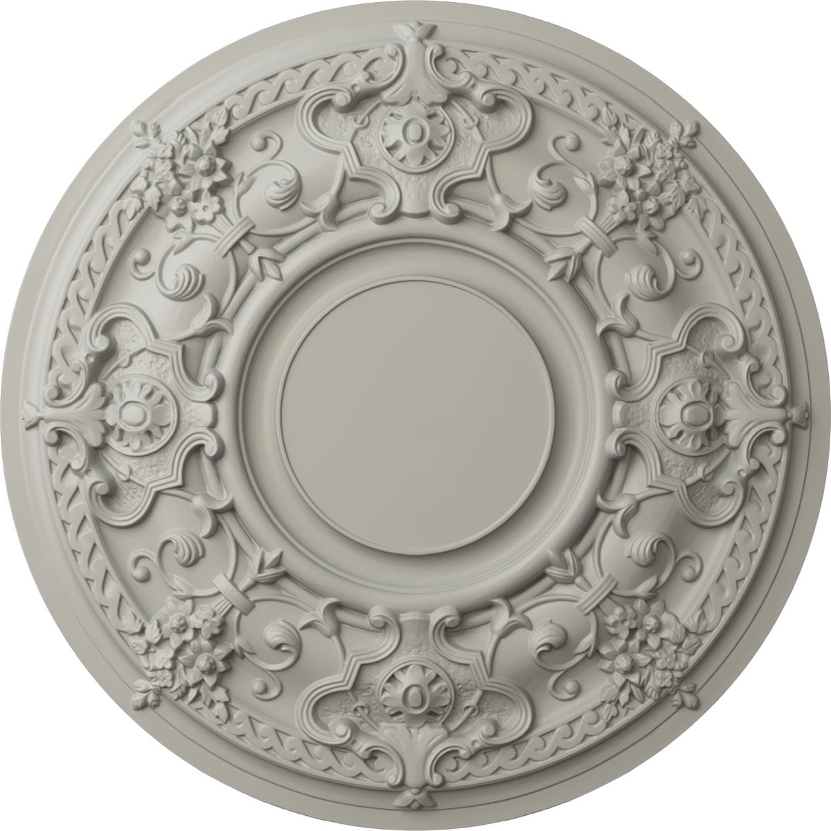 Ekena Millwork CM32JAPCF Jackson 32.75-in W x 32.75-in L Painted Pot Of Cream Polyurethane Whole Ceiling Medallion