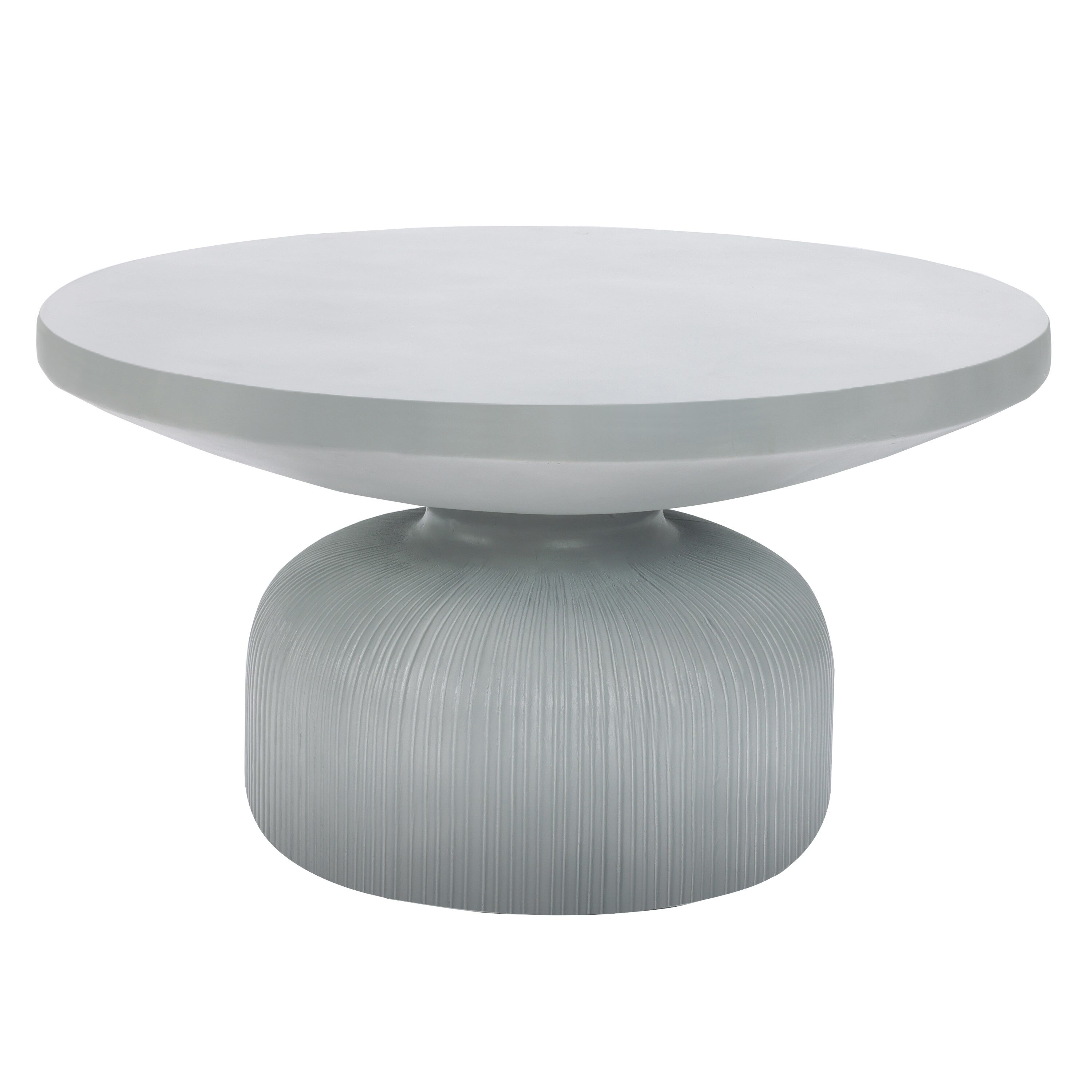 LuxenHome WHOF1712 Round Outdoor Coffee Table 29.9-in W x 29.9-in L