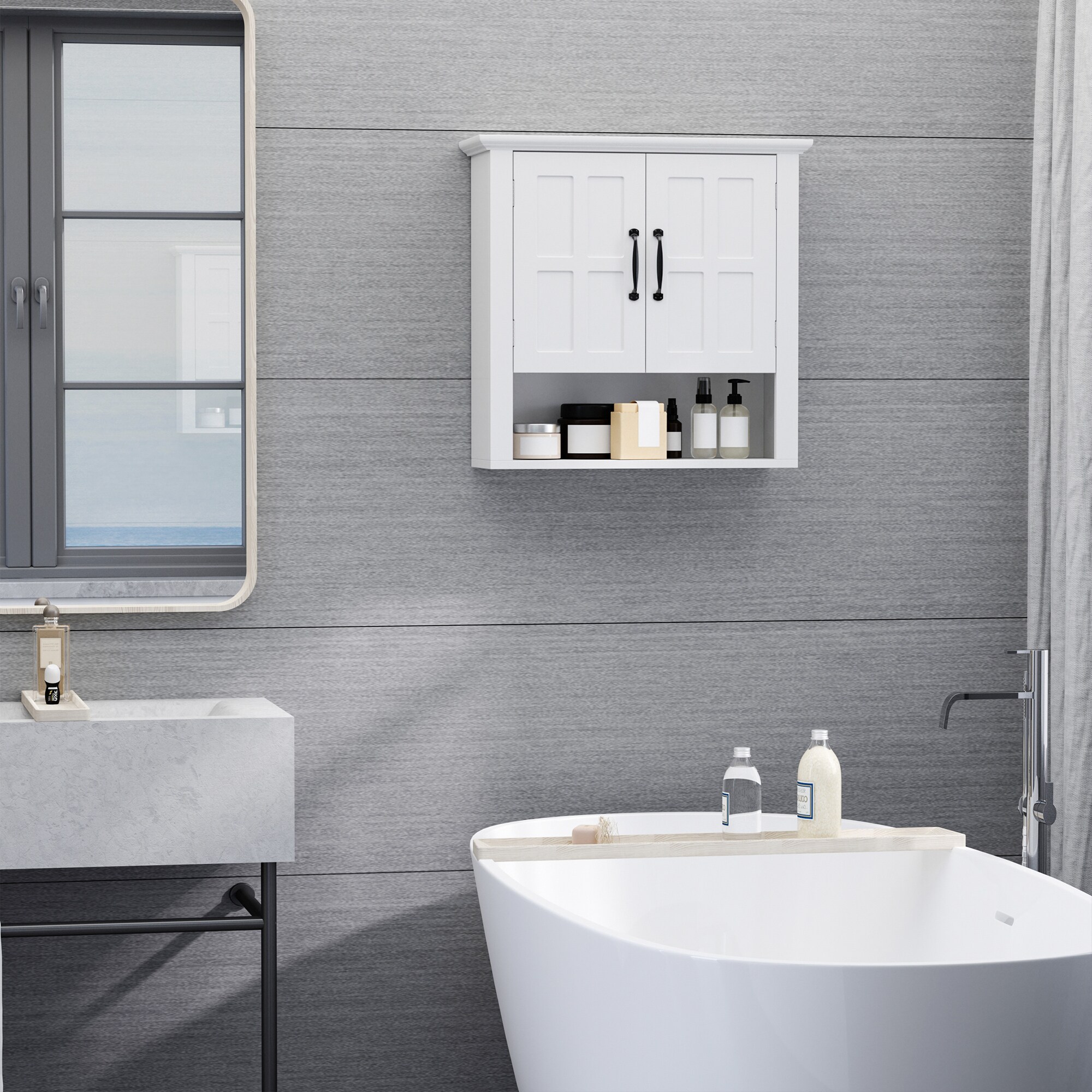 HomCom 801-085 Bathroom-Wall-Cabinets - View #2