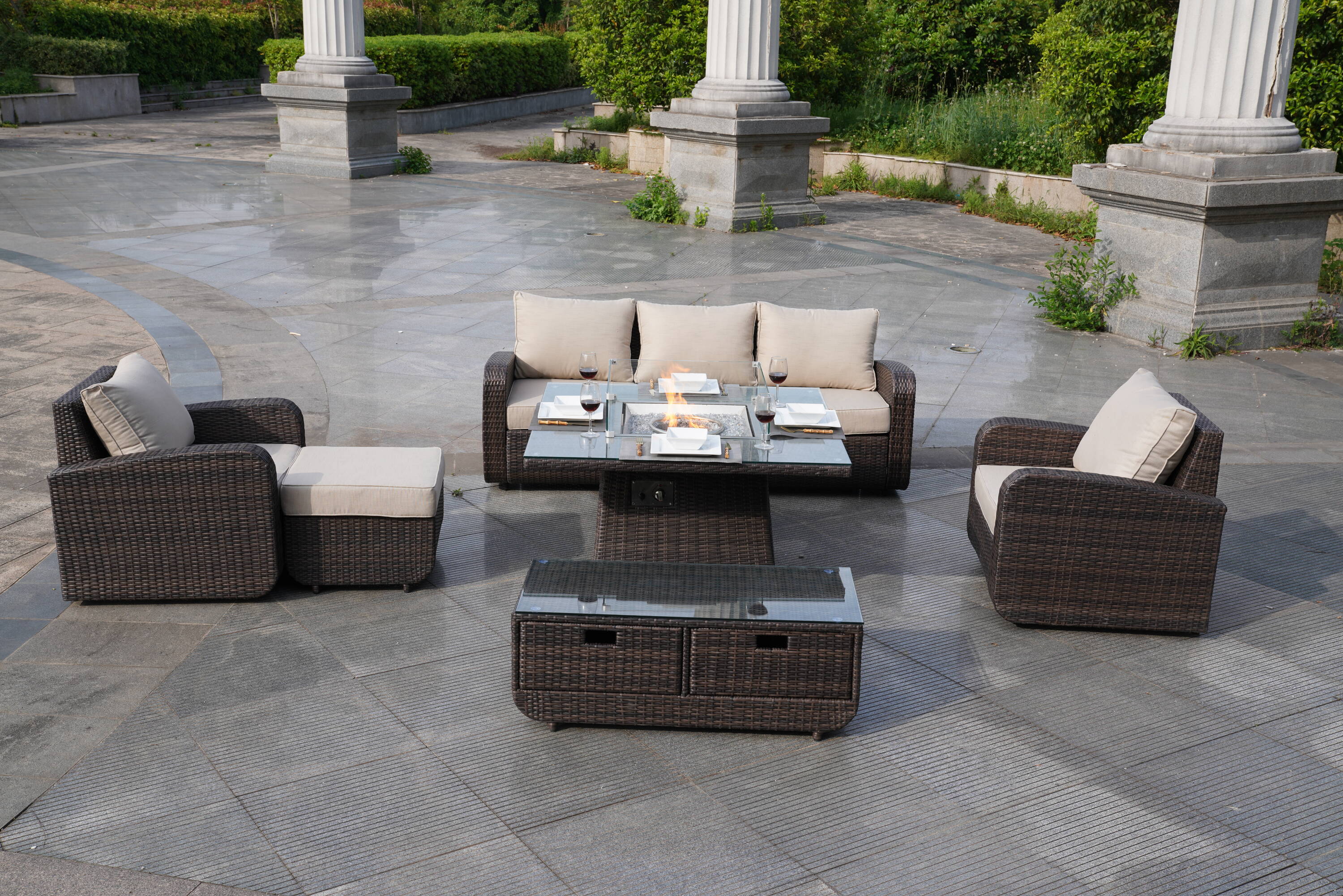 Direct Wicker DWG-1104&1515-BR Patio-Dining-Sets - View #5