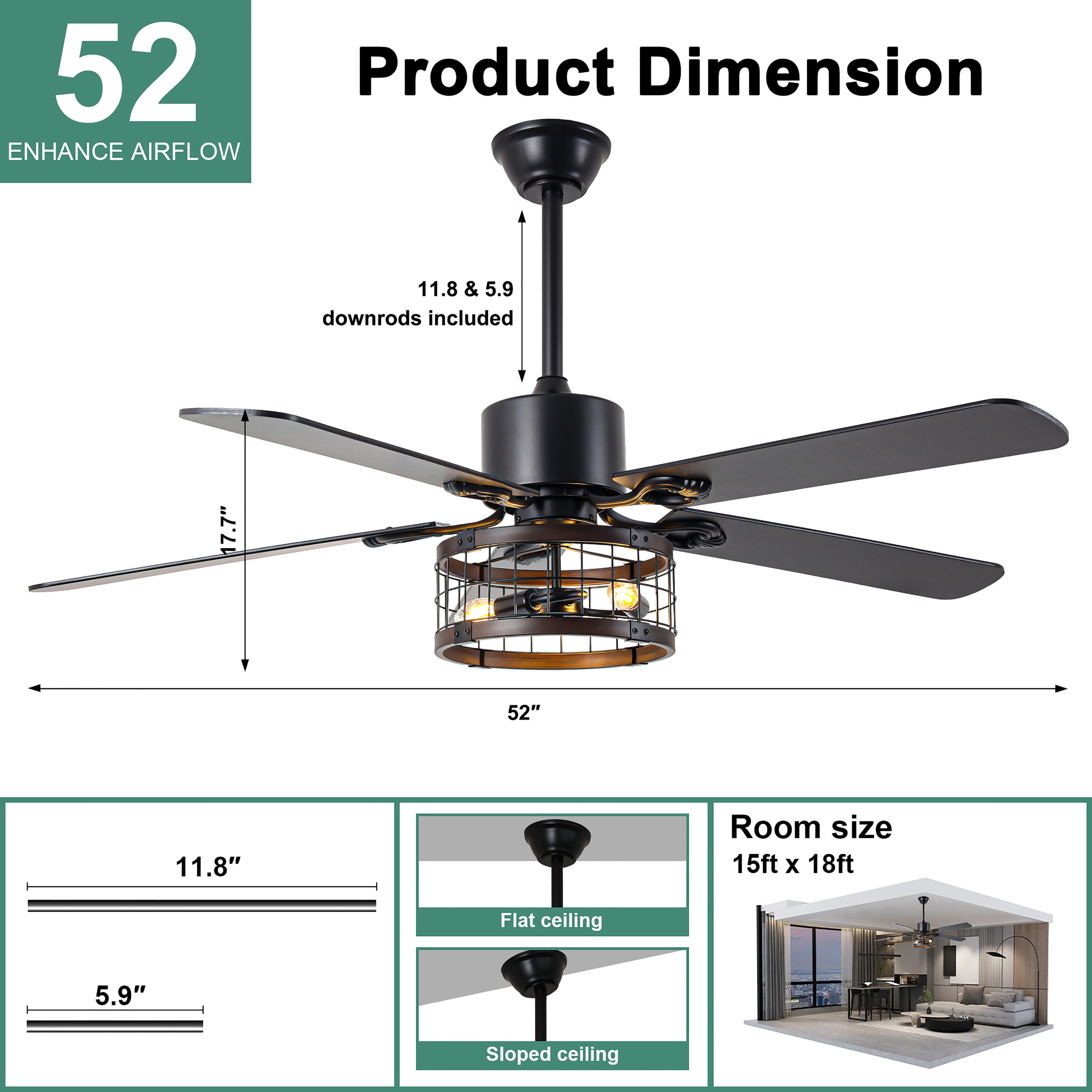 Cusp Barn CS52P20 Ceiling-Fans - View #8