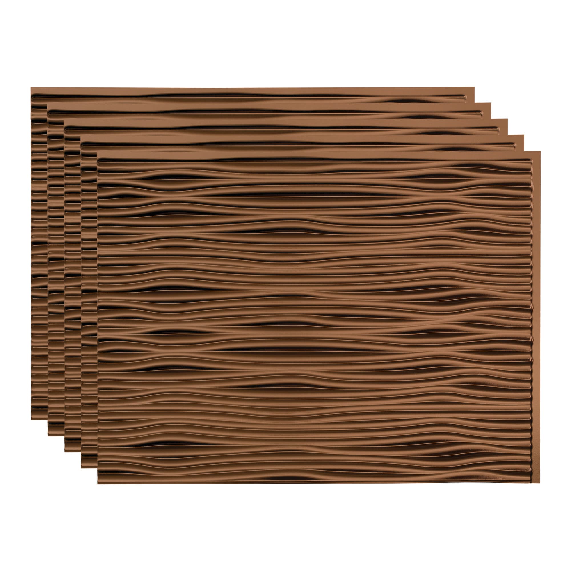 Fasade PB6526 Waves 18.25-in x 24.25-in Vinyl Oil-rubbed Bronze Backsplash Panels 5.0 -Pack