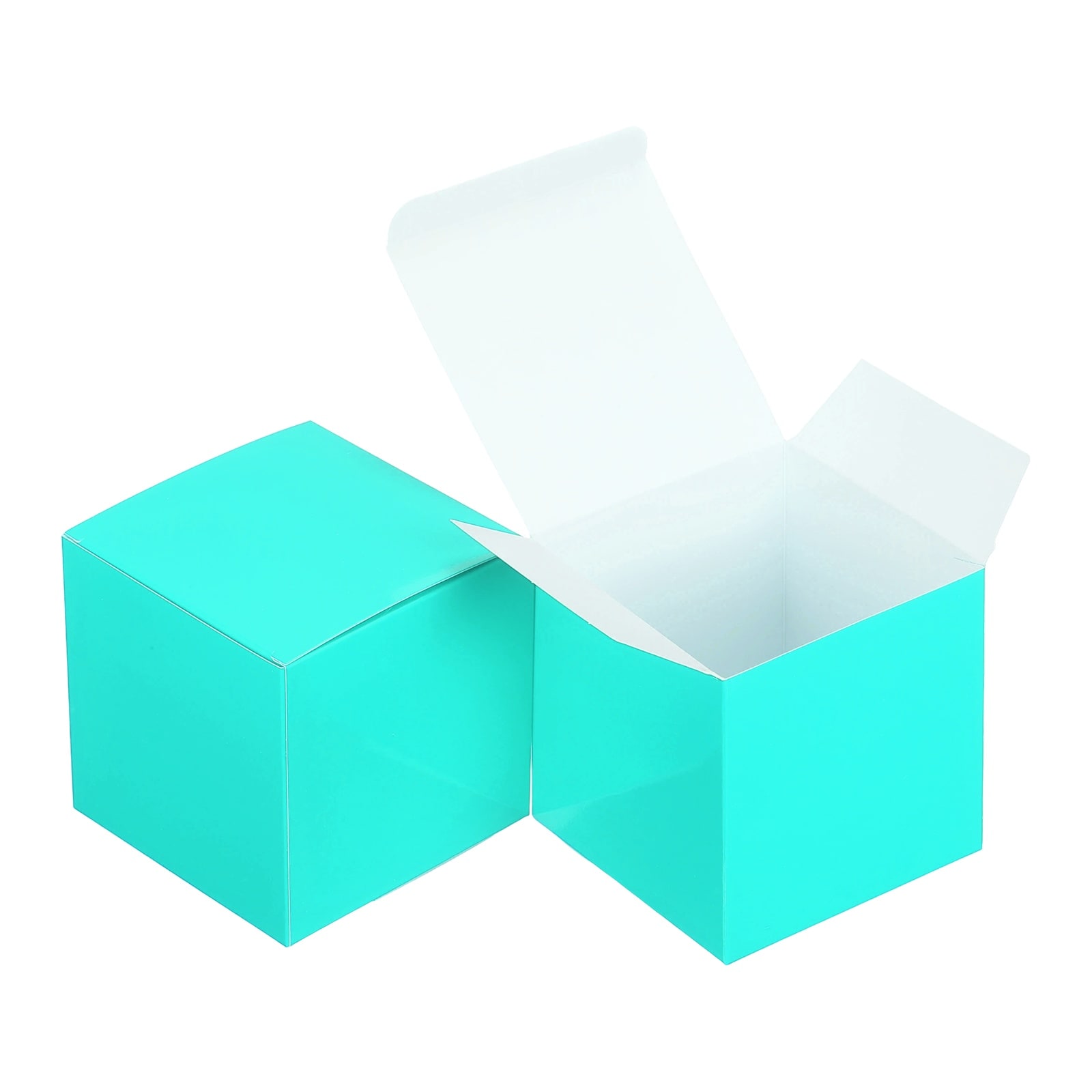 PATIKIL Gift Boxes with Lids (4x4x4 Inch Blue) (36pcs) Cardstock Foldable Bridesmaid Proposal Wrap Small Candy Box for Birthday Presents Wedding