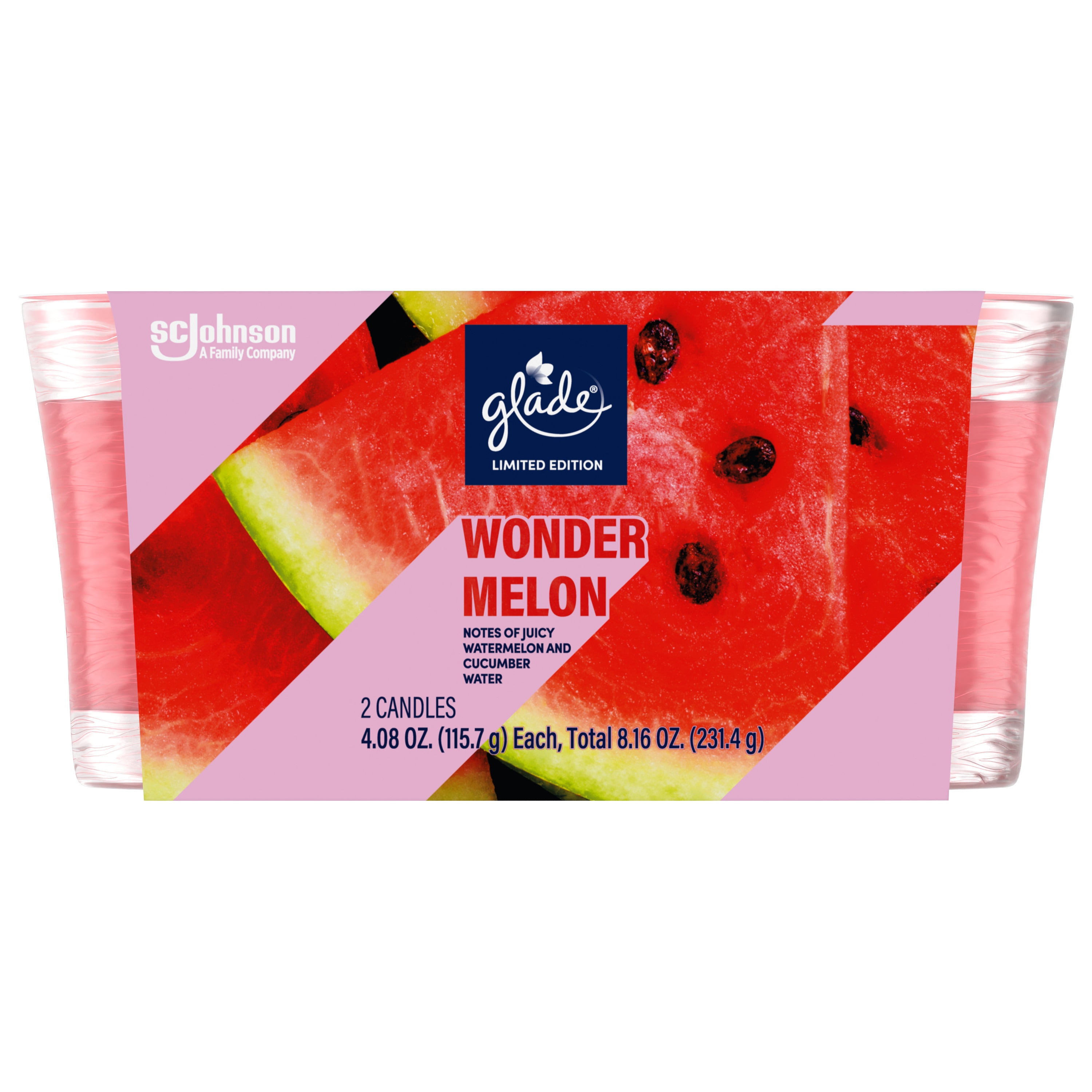 Glade 380987 2 -Pack 1 -Wick Wonder Melon Pink Jar candle